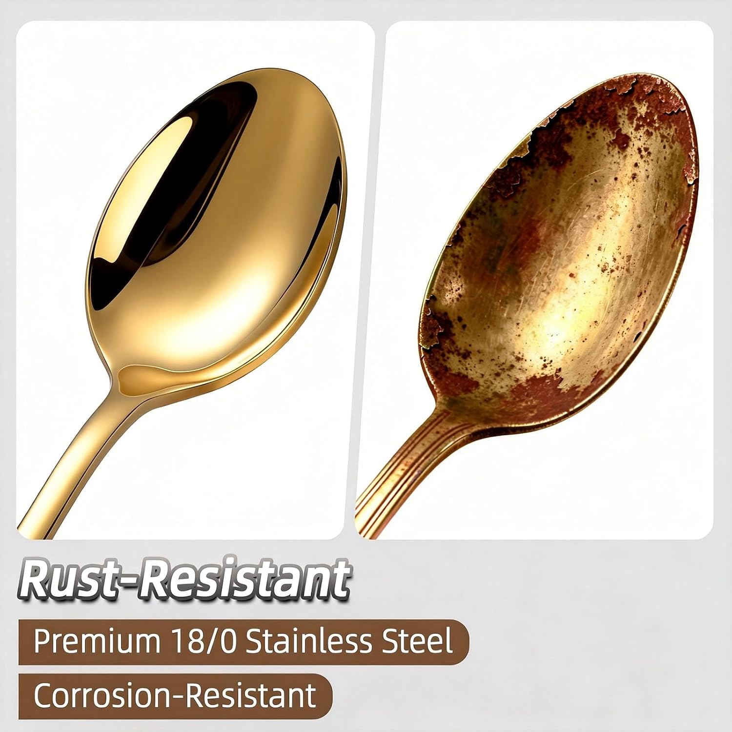 Thumbnail 4 de Gold Stainless Steel Flatware Set for 20