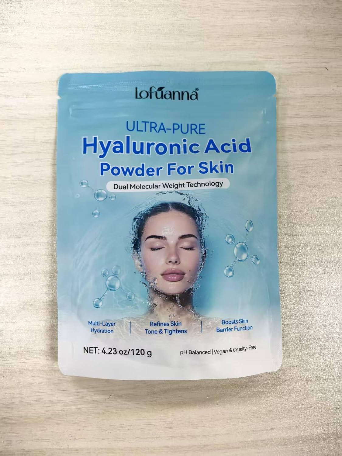 Thumbnail 1 de Hyaluronsäure Pulver 120g für Gesicht Haut Tiefenhydration