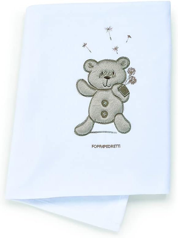 Detalle de Copertina Pile My Little Love di Foppapedretti – 40x26x7,5 cm, ricamata, bianco