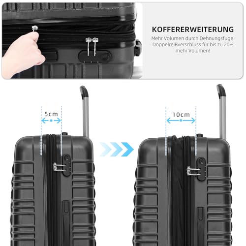 Detalle de BEIBYE Reisekoffer 2088 Hartschalekoffer – kompakt, erweiterbar, mit Zwillingsrollen