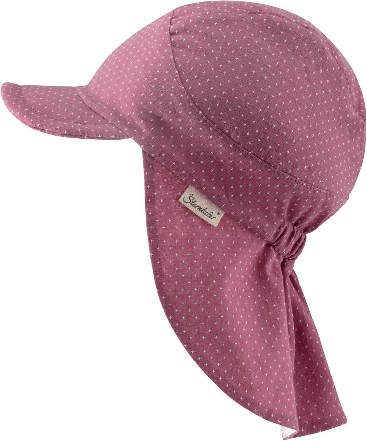 Detalle de Sterntaler Mädchen Sonnenhut Schirmmütze mit Nackenschutz – Pünktchen-Design
