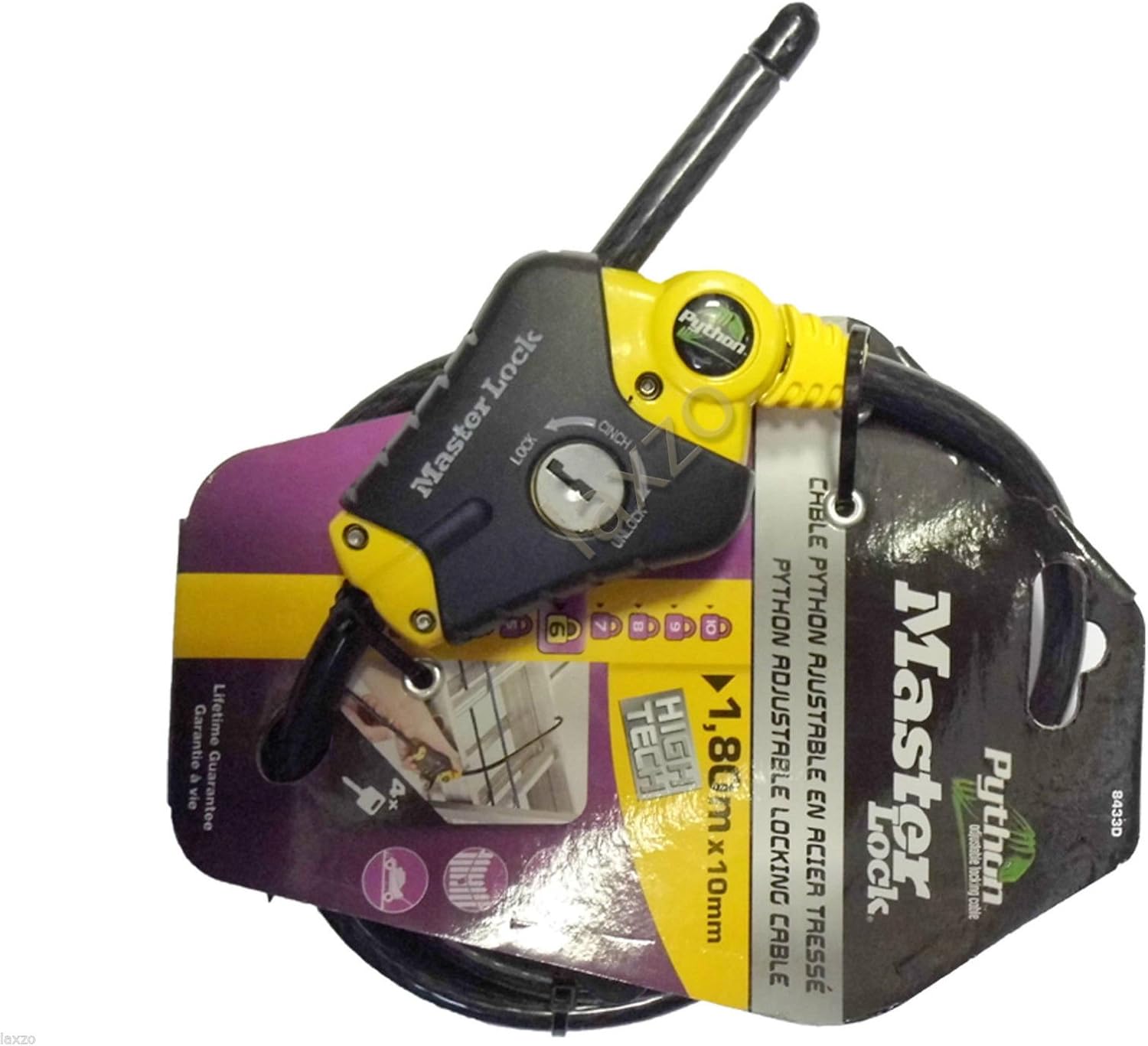 Thumbnail 1 de Master Lock 8433EURD Sicherheitskabel mit Schlüsselschloss – 30 cm bis 1,8 m, schwarz