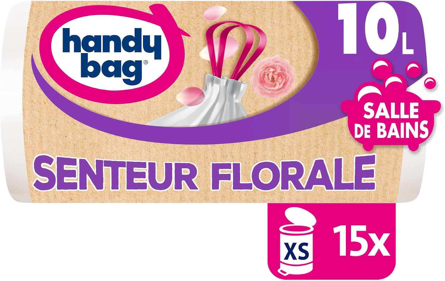 Detalle de Handy Bag badrumspåsar 10 l med utdragbara handtag och blommig doft