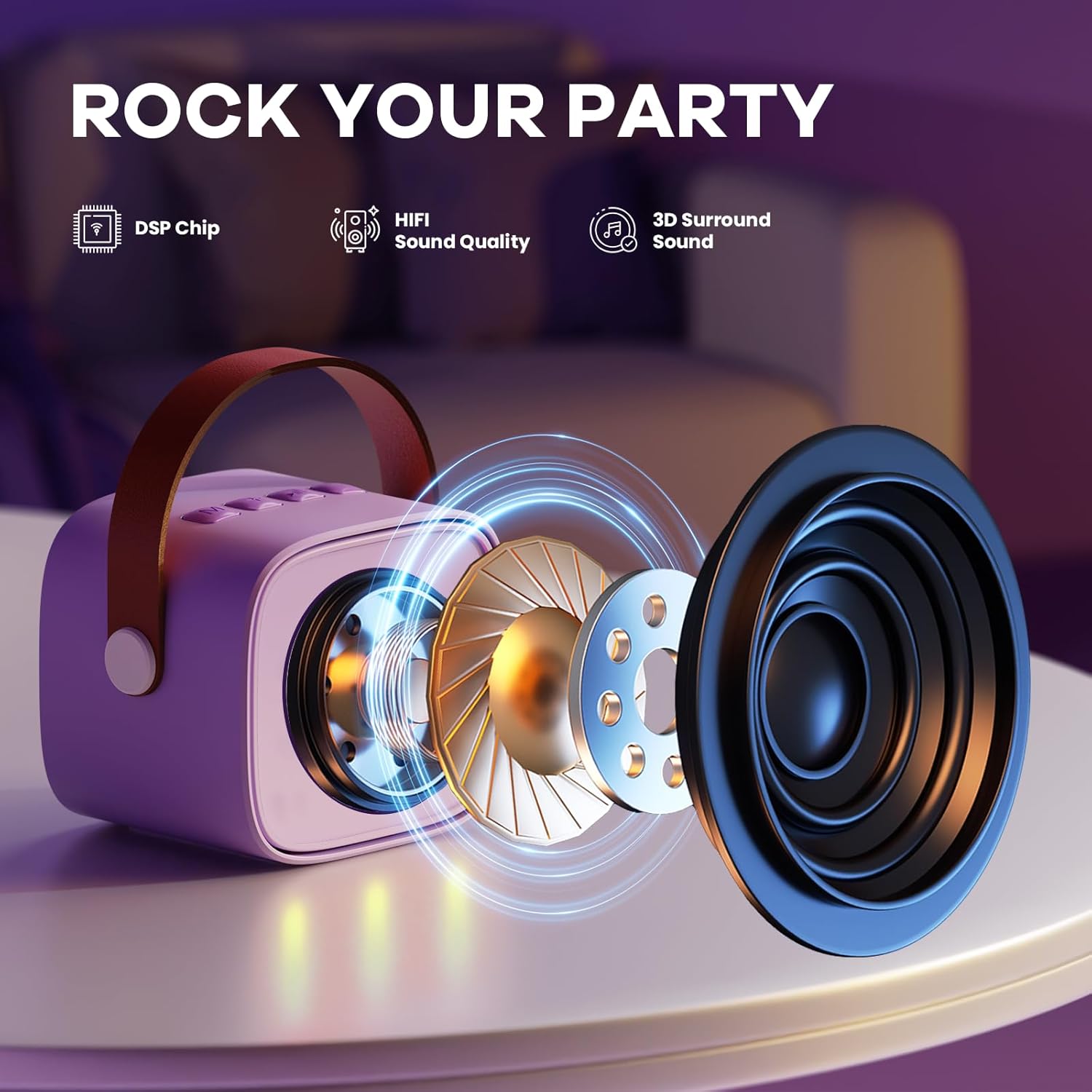 Thumbnail 2 de YLL Mini Karaoke Maschine 2 Mikrofone 🎤