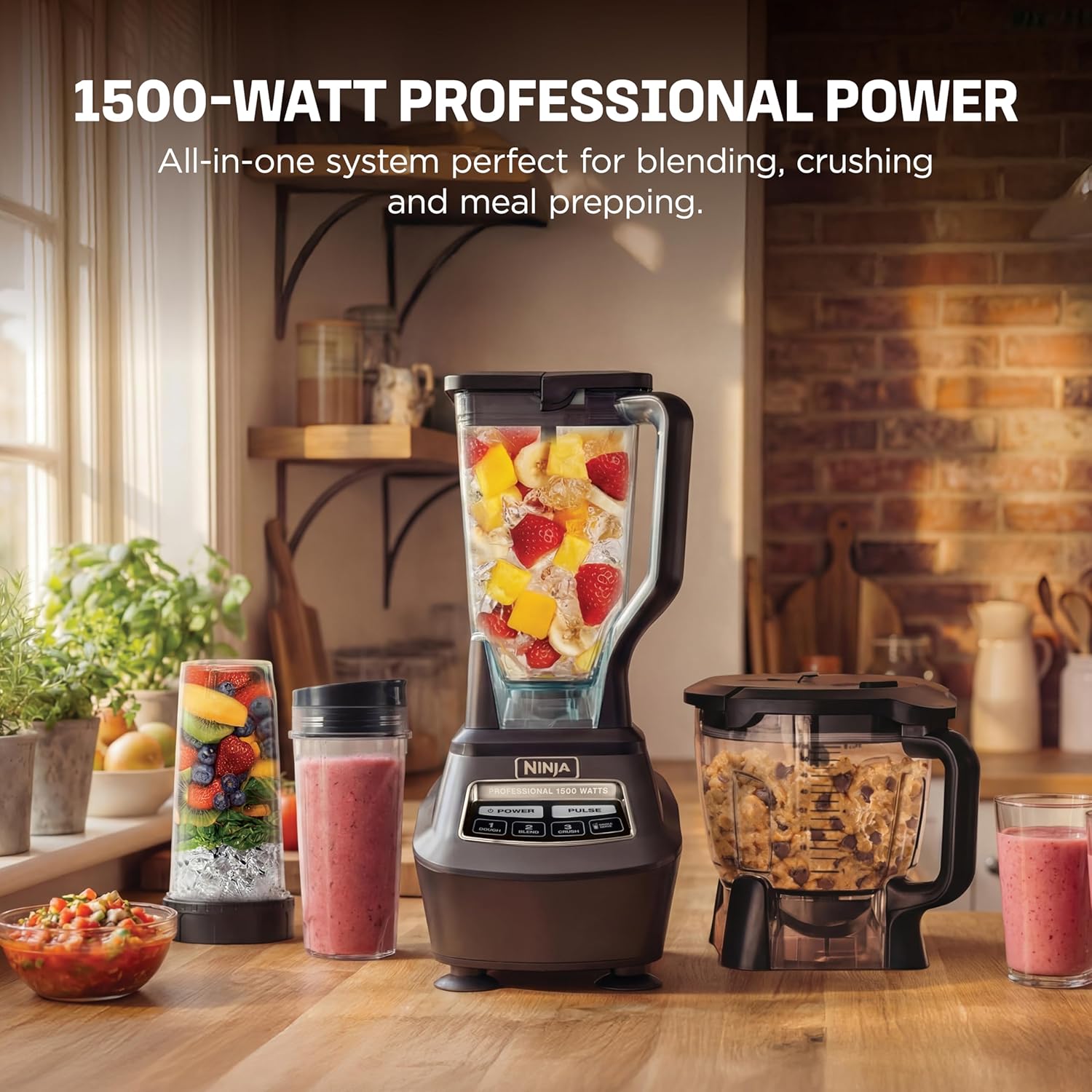 Thumbnail 1 de Ninja Mega Kitchen System: 1500W with 72-Ounce Jar, 8-Cup Processor, and 2 to-go Cups