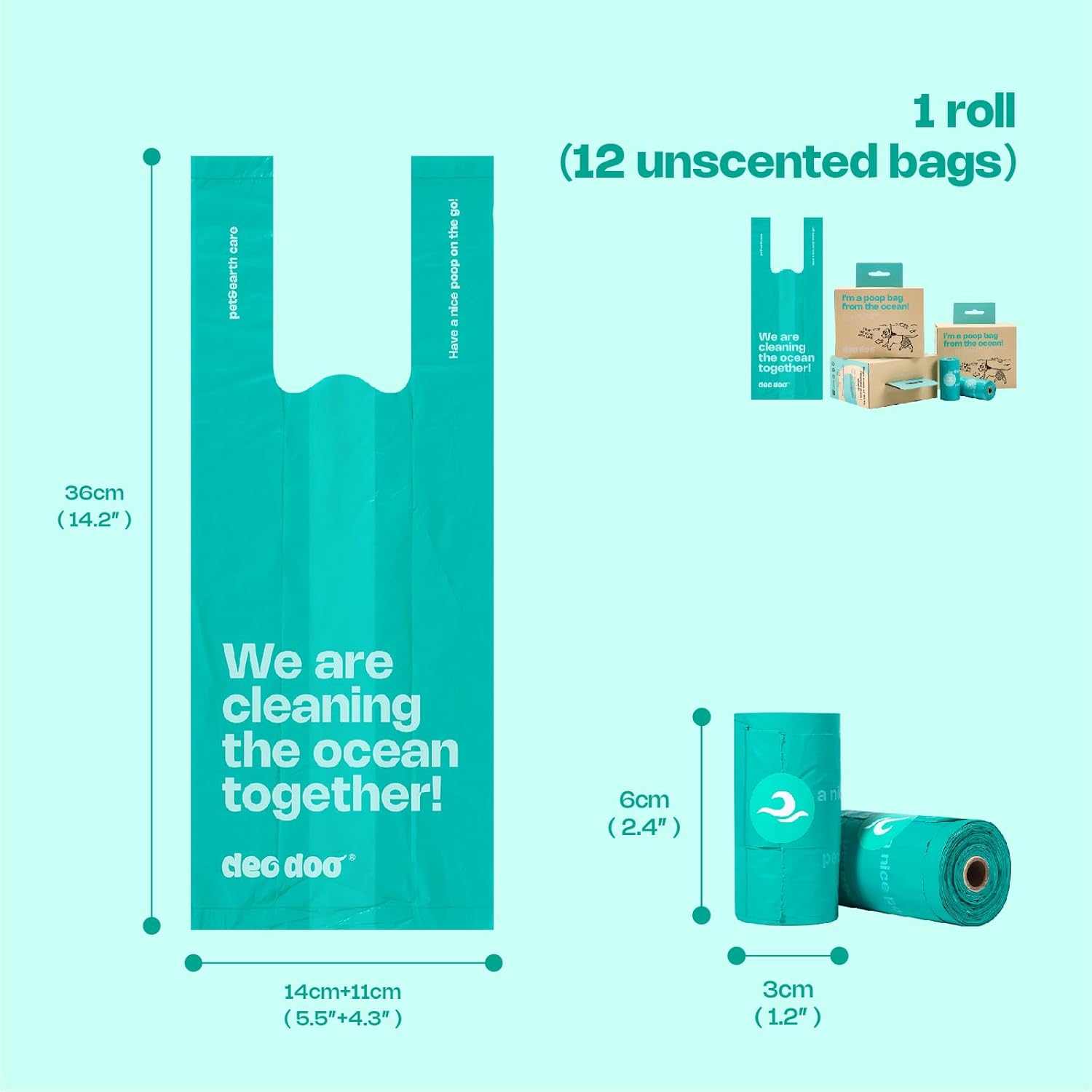 Detalle de Deo Doo Dog Poop Bags 144 Pack 18µm