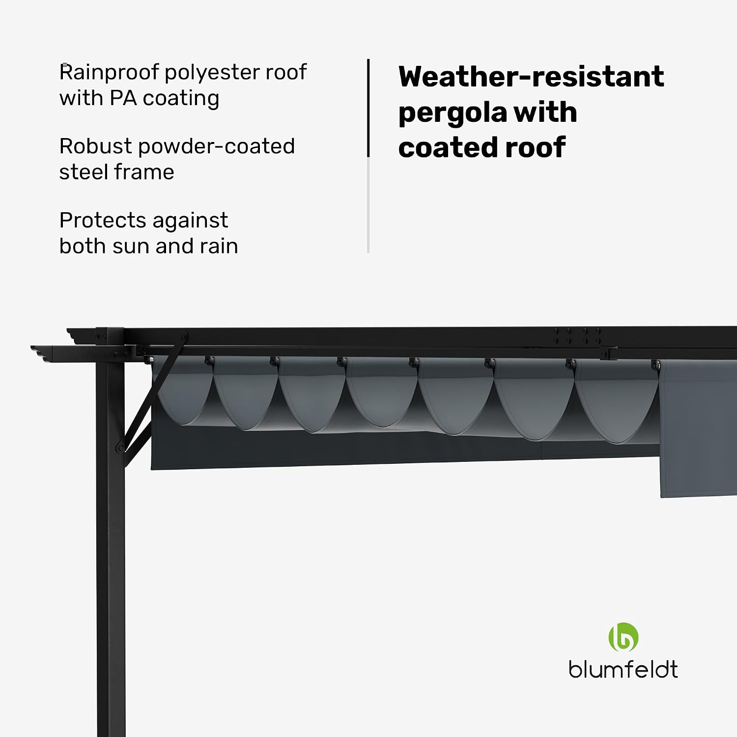 Detalle 2 de blumfeldt Pantheon Robust – pergola 3 × 4 m z wodoodpornym dachem