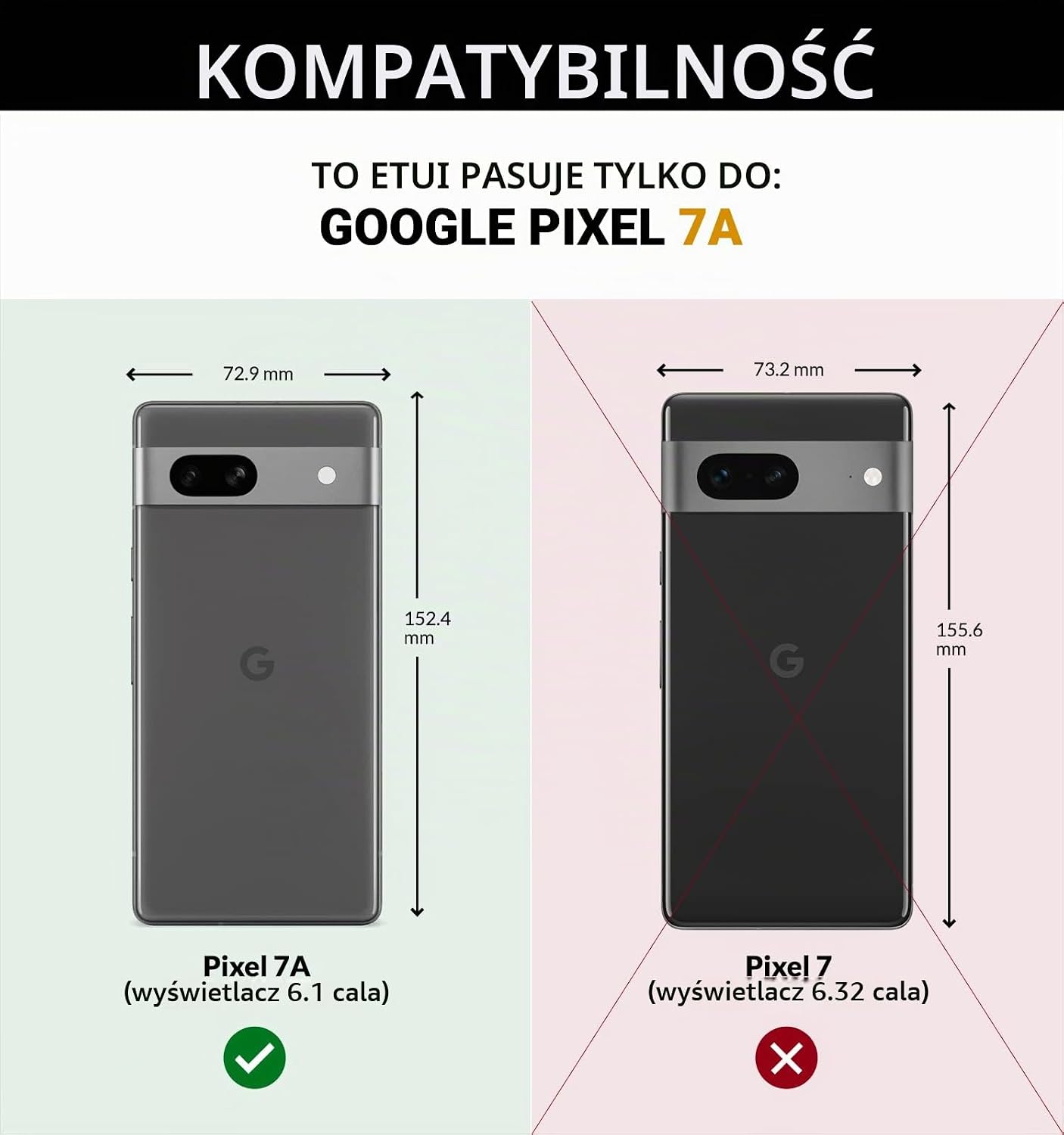 Thumbnail 2 de SURAZO etui skórzane do Google Pixel 7A 5G, RFID i kieszenie na karty