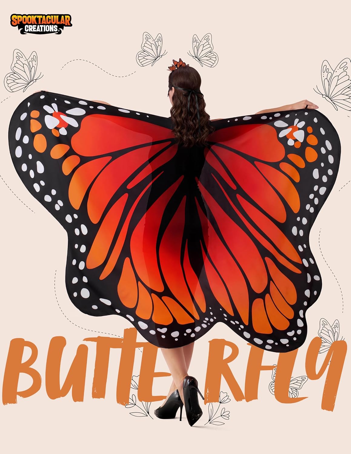Detalle de Spooktacular Creations Butterfly Wings Costume in Chiffon