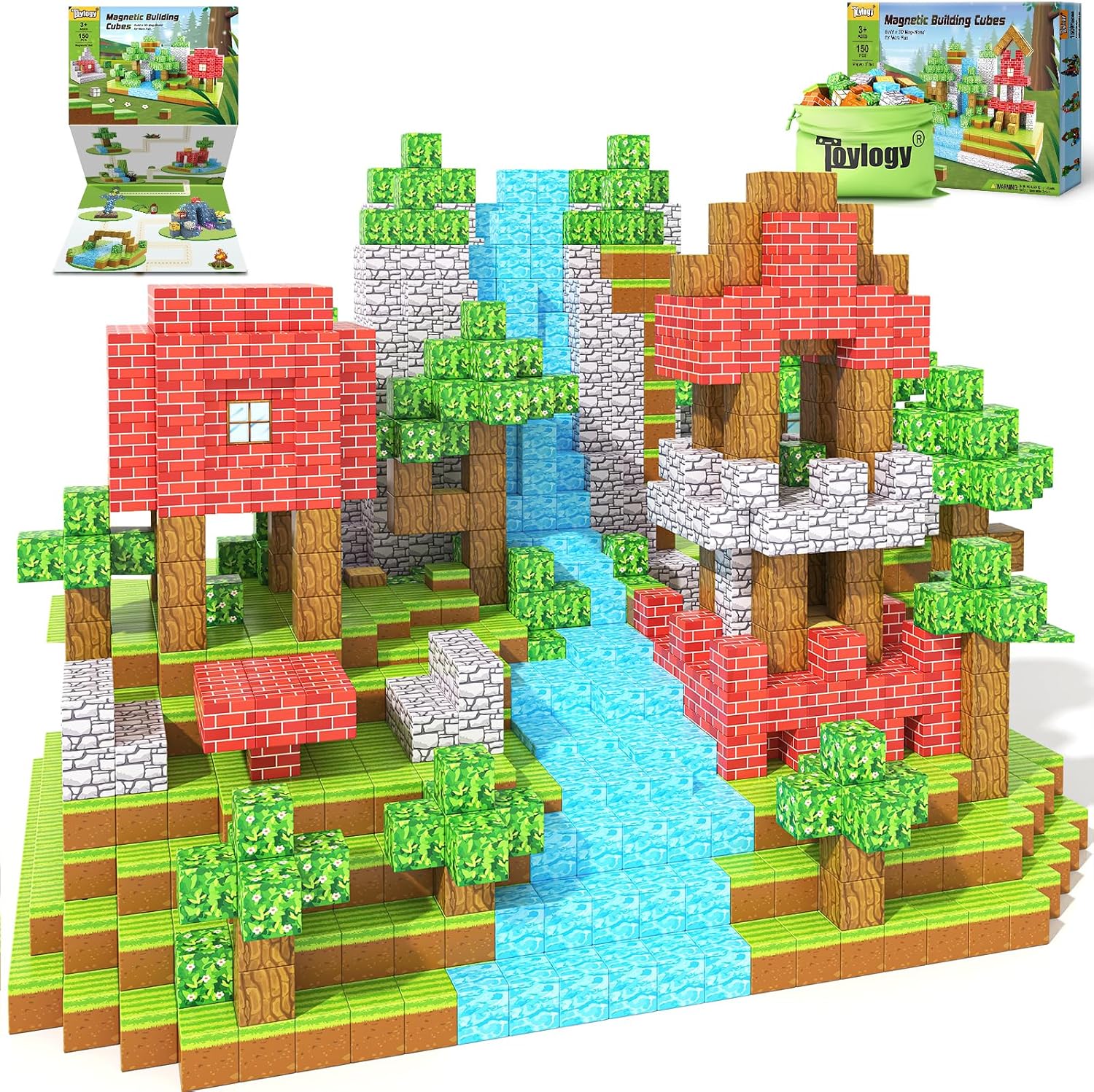 Detalle de 150PCS Magnetic Blocks Build Mine Magnet World Toys