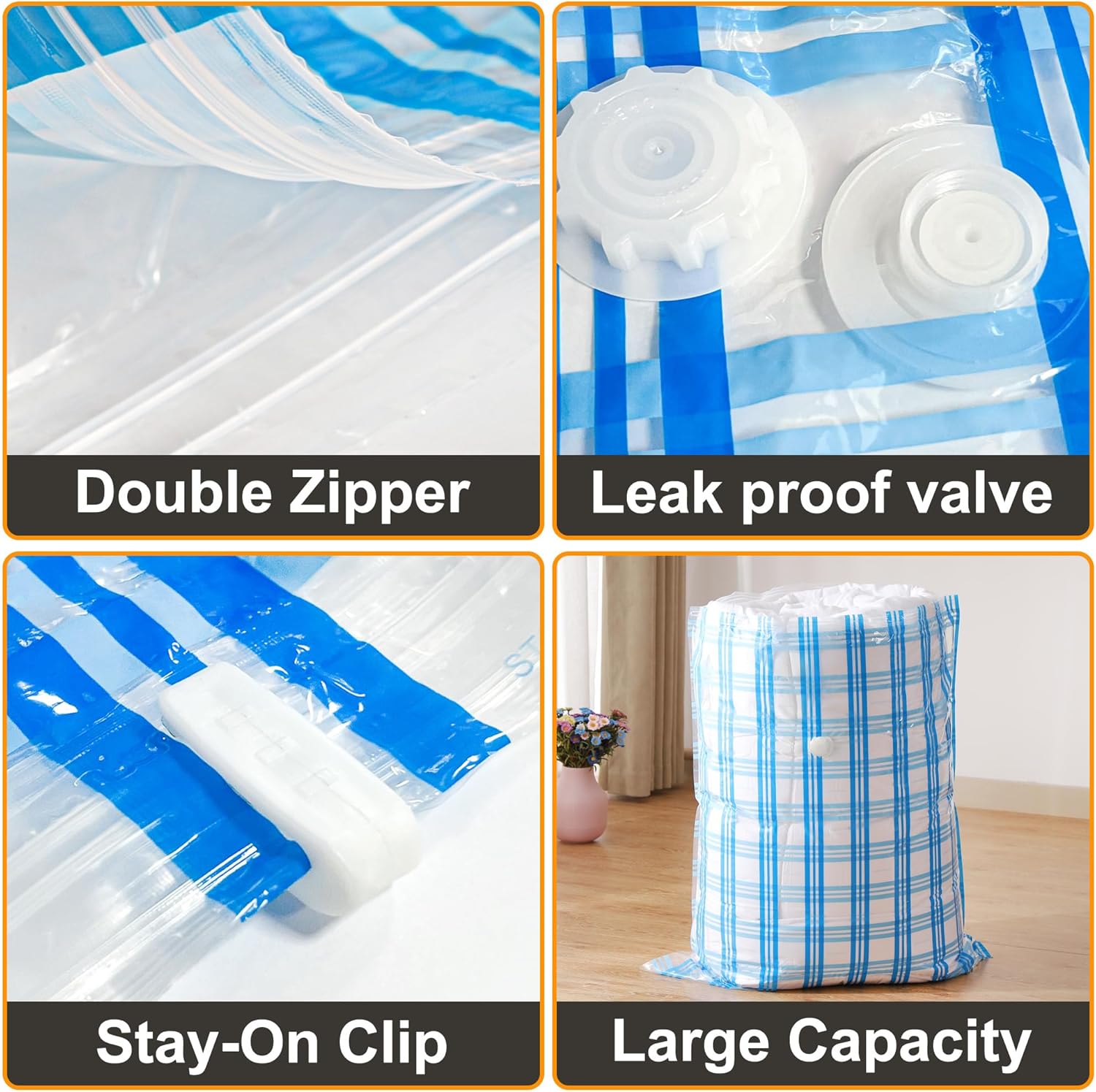 Thumbnail 3 de Storage Master vacuum bags, 8 jumbo with pump
