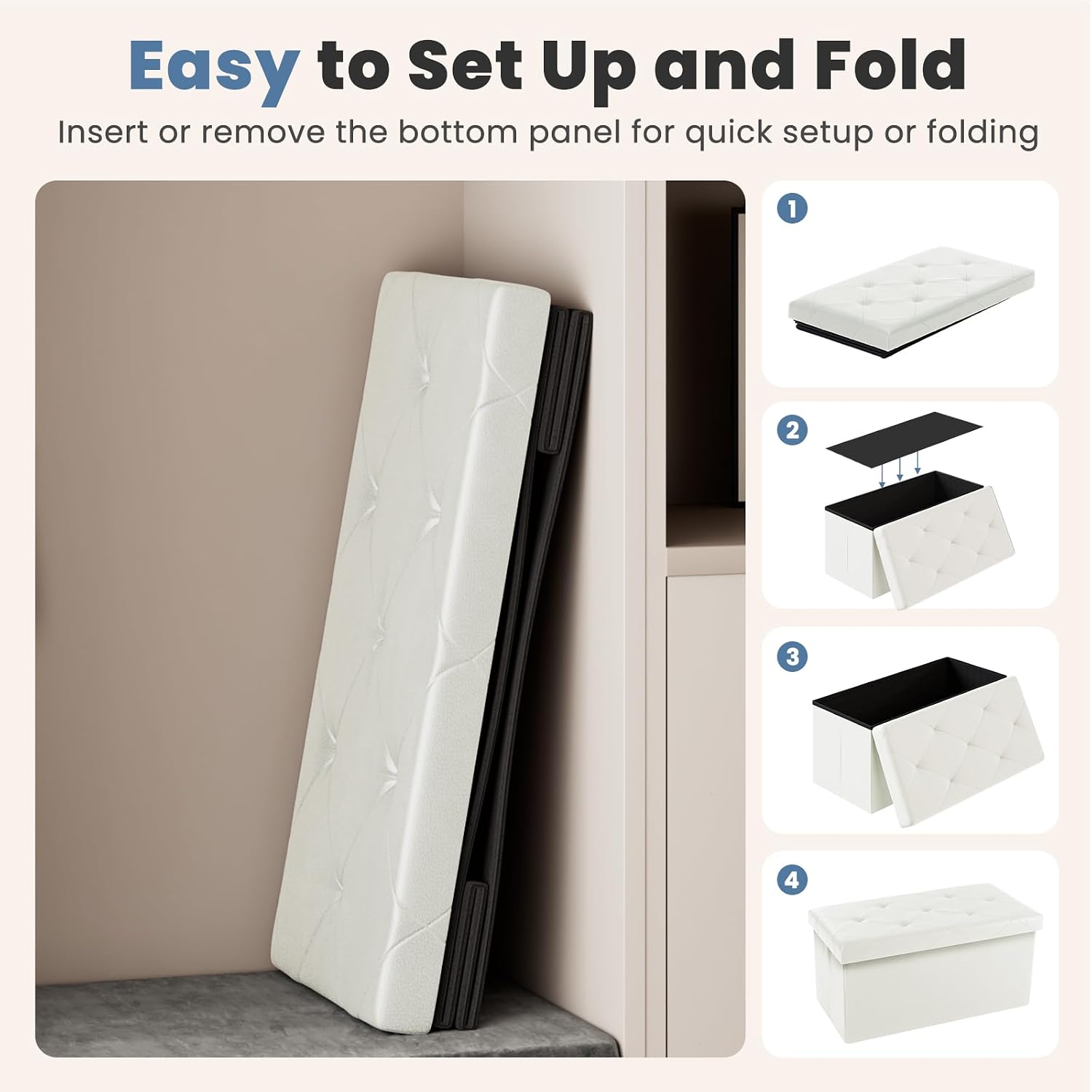 Detalle 2 de DUMOS Storage Ottoman 30-Inch