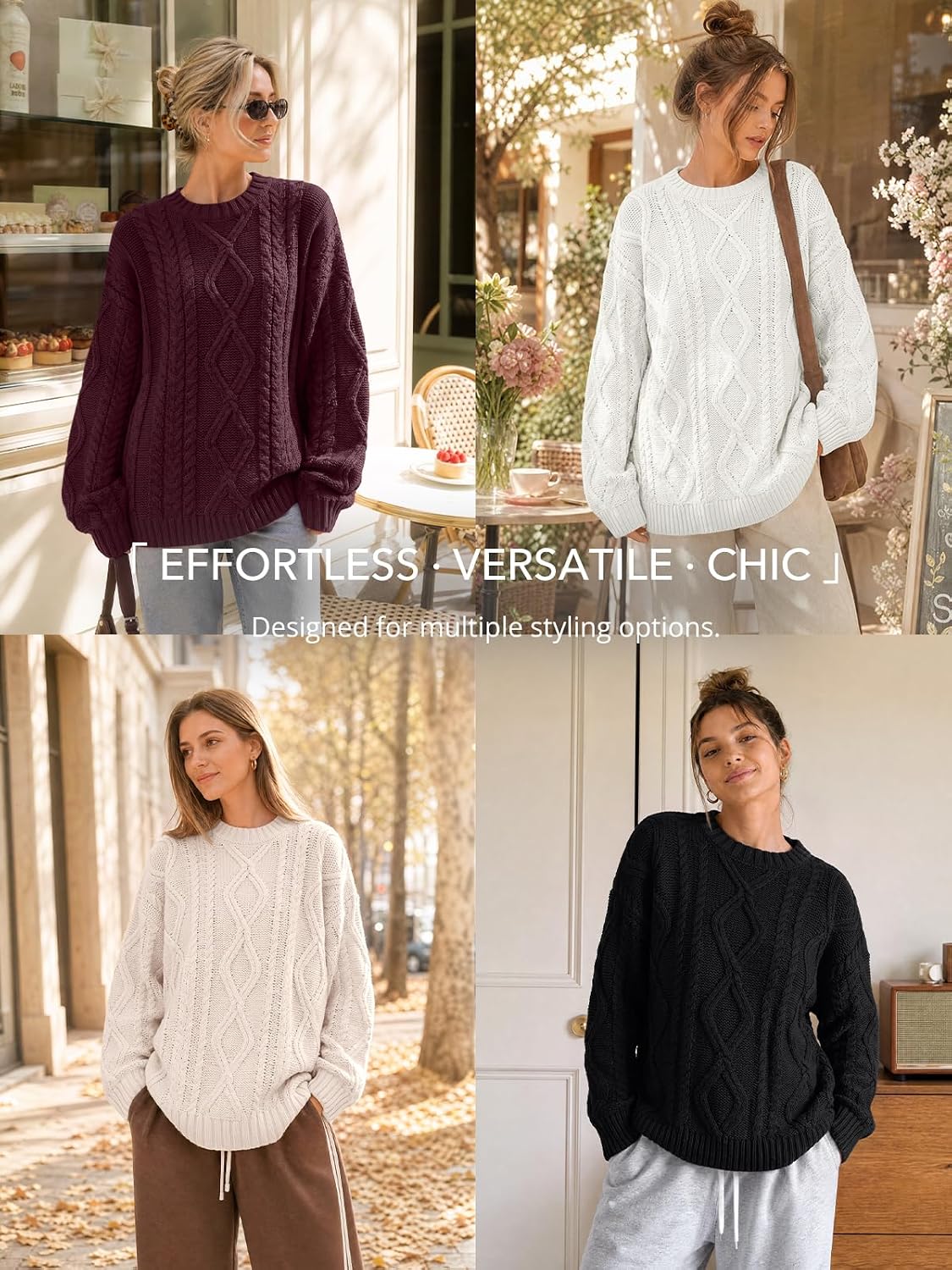 Thumbnail 5 de Trendy Queen Oversized Cable Knit Crewneck Sweater