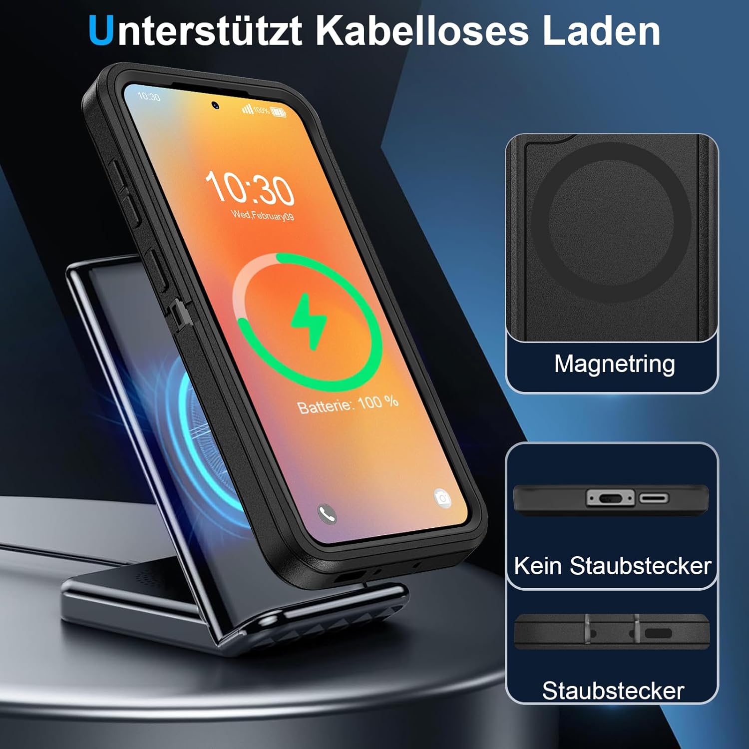 Thumbnail 4 de Giyer Handyhülle für iPhone 11 mit Schutzfolie, 360° Stoßschutz und Magnetring (Schwarz)