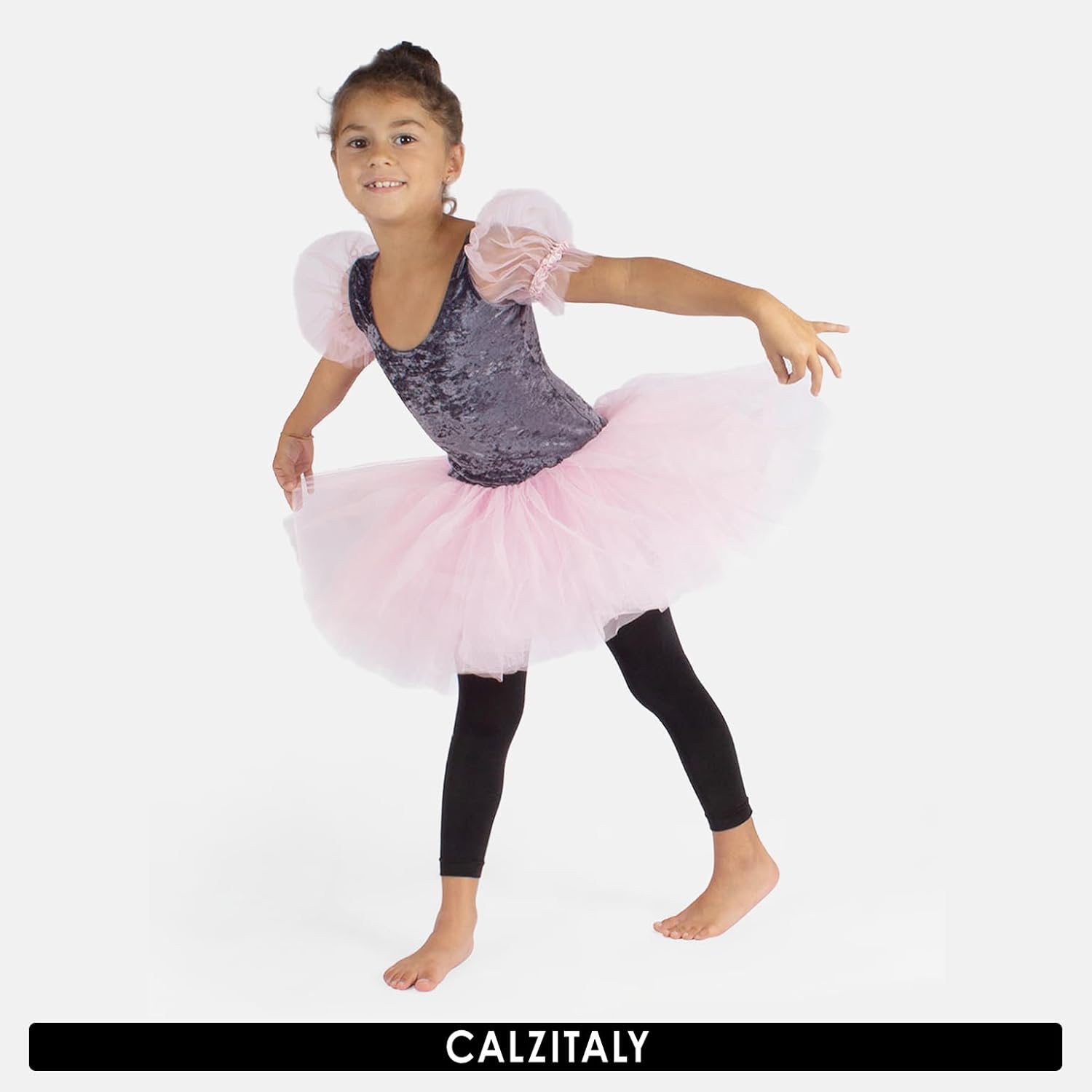 Thumbnail 2 de LEGGINGS BALLET BAMBITA BAMBINA 60 DEN – Nero/Rosa, senza piedi, Made in Italy