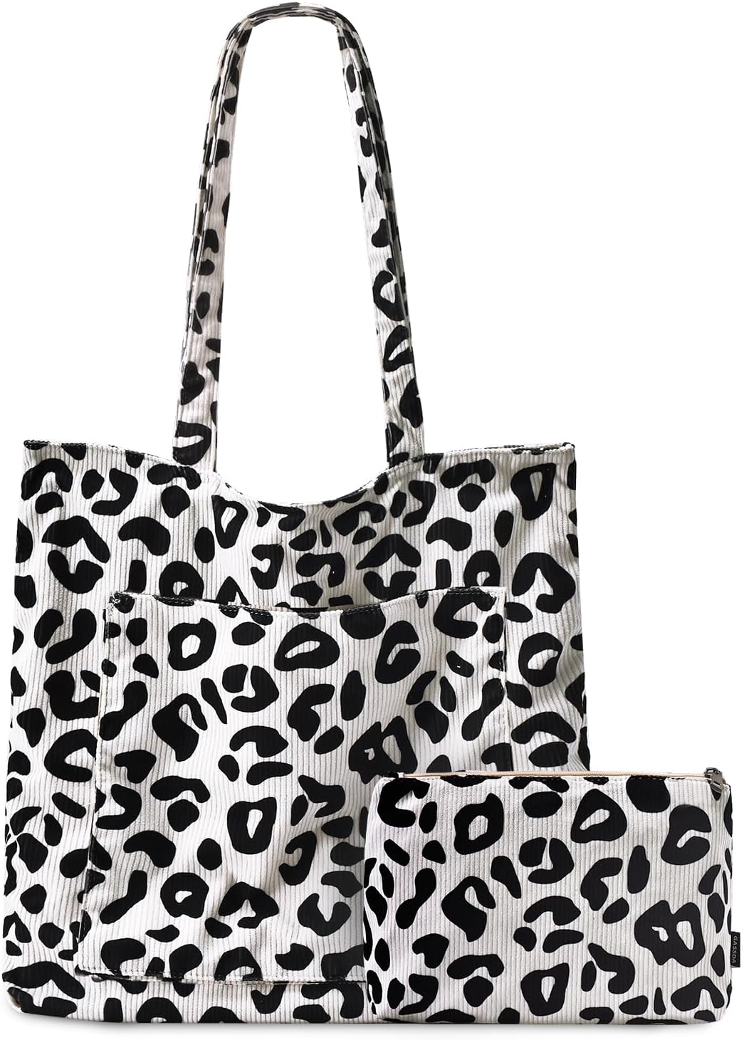 Detalle de GASSDA Handtasche Damen Groß Shopper Tasche aus Cord mit Reißverschluss – Laptop & Alltagstauglich