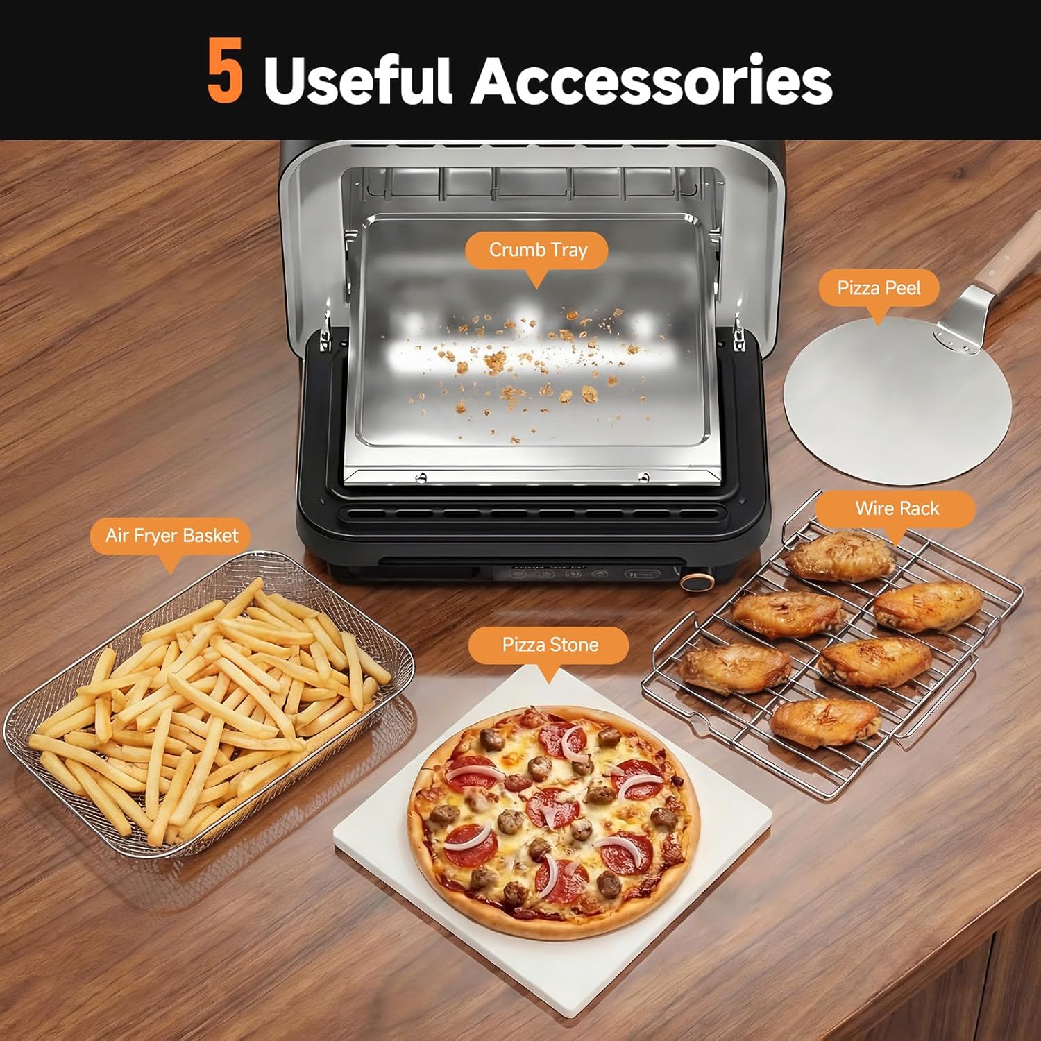 Thumbnail 4 de KINGWISE Pizza Oven: 5 Preset Modes, 400°C, 13-Inch Stone and 5-In-1 Kitchen Powerhouse