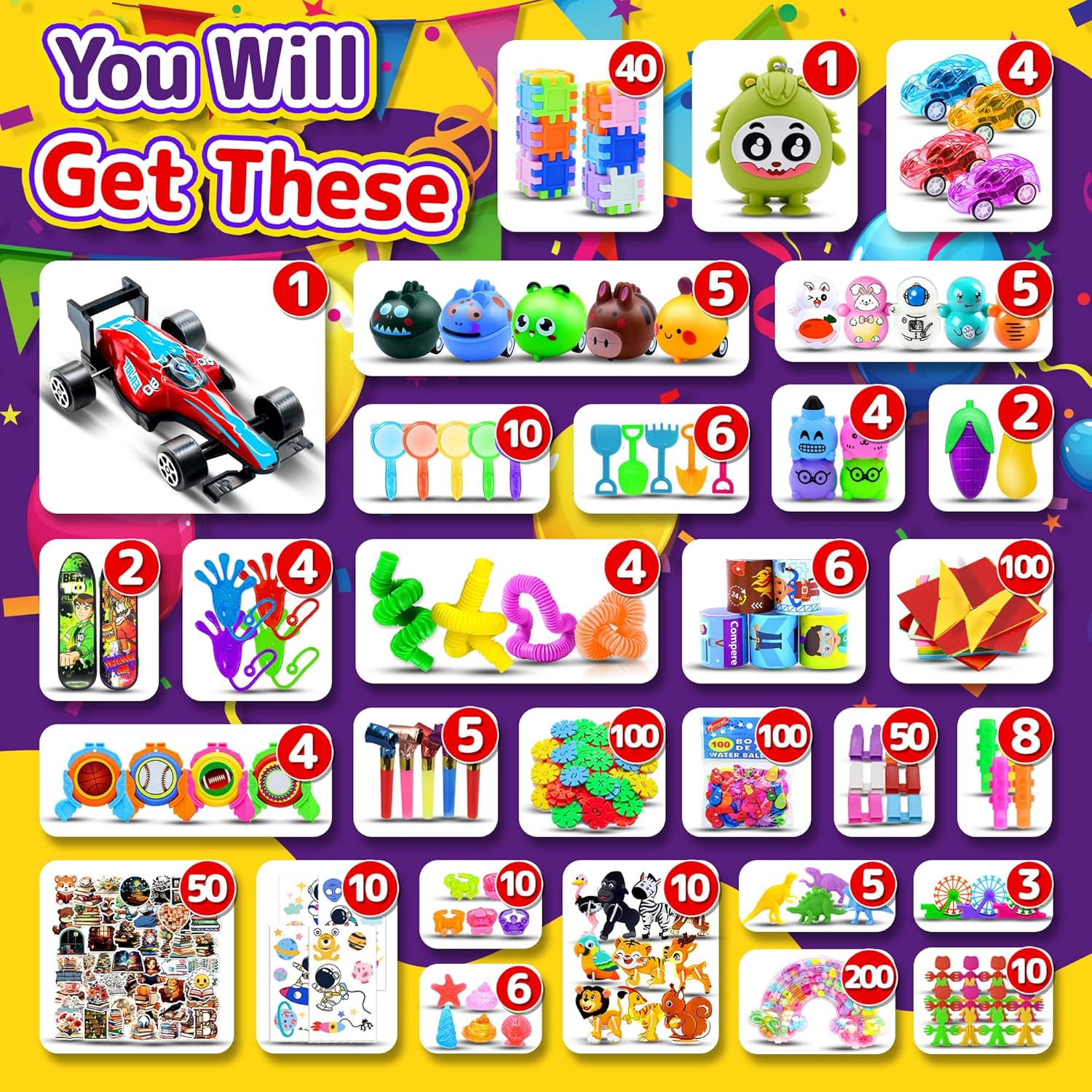 Detalle de 1000 PCS Party Favors Bulk Fidget Toys for Kids