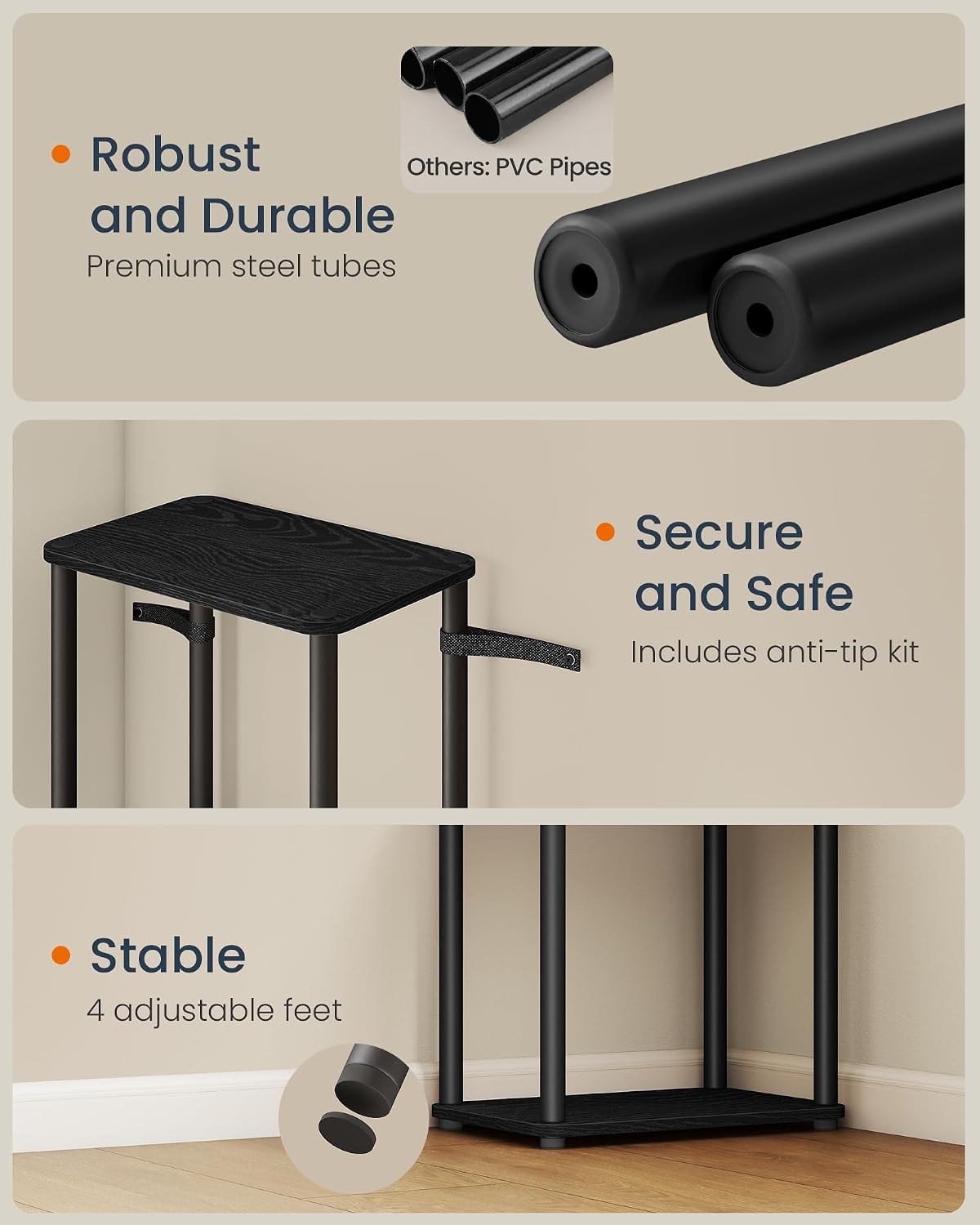 Detalle 2 de VASAGLE Storage Shelf, 68.3-Inch