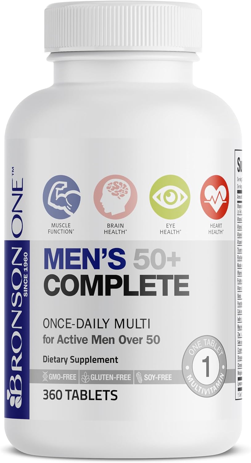 Detalle de Bronson ONE Daily Men’s 50+ Multivitamin, 360 Tablets with Lycopene