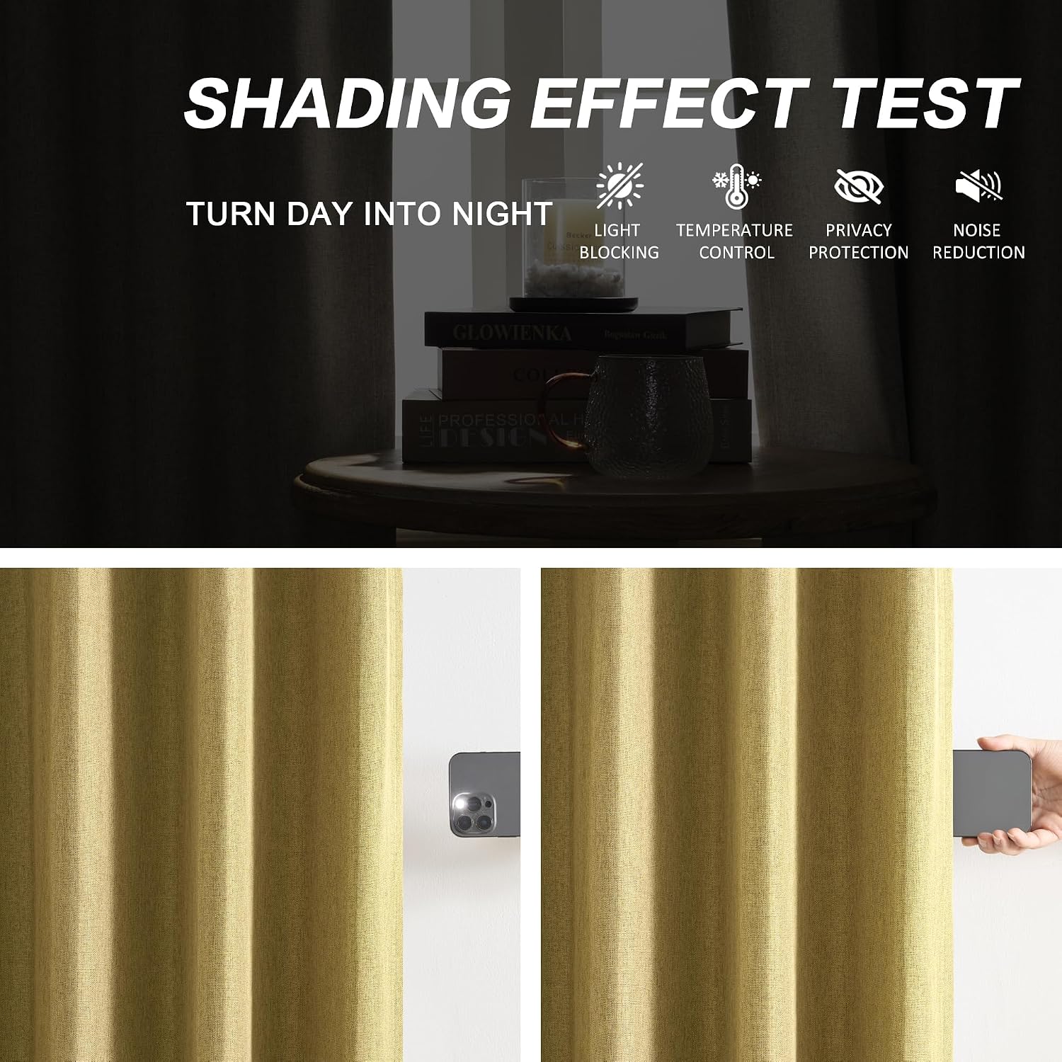 Detalle 2 de DUALIFE Blackout Curtains 105 Inches