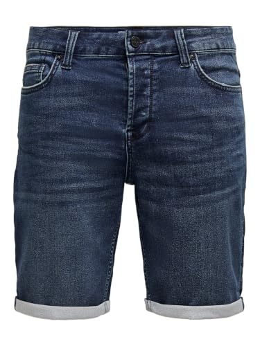 Detalle de Only & Sons Onsply Reg D Blue Jog PK 8582 Dnm Noos: Pantalones cortos hombre denim, Slim Fit