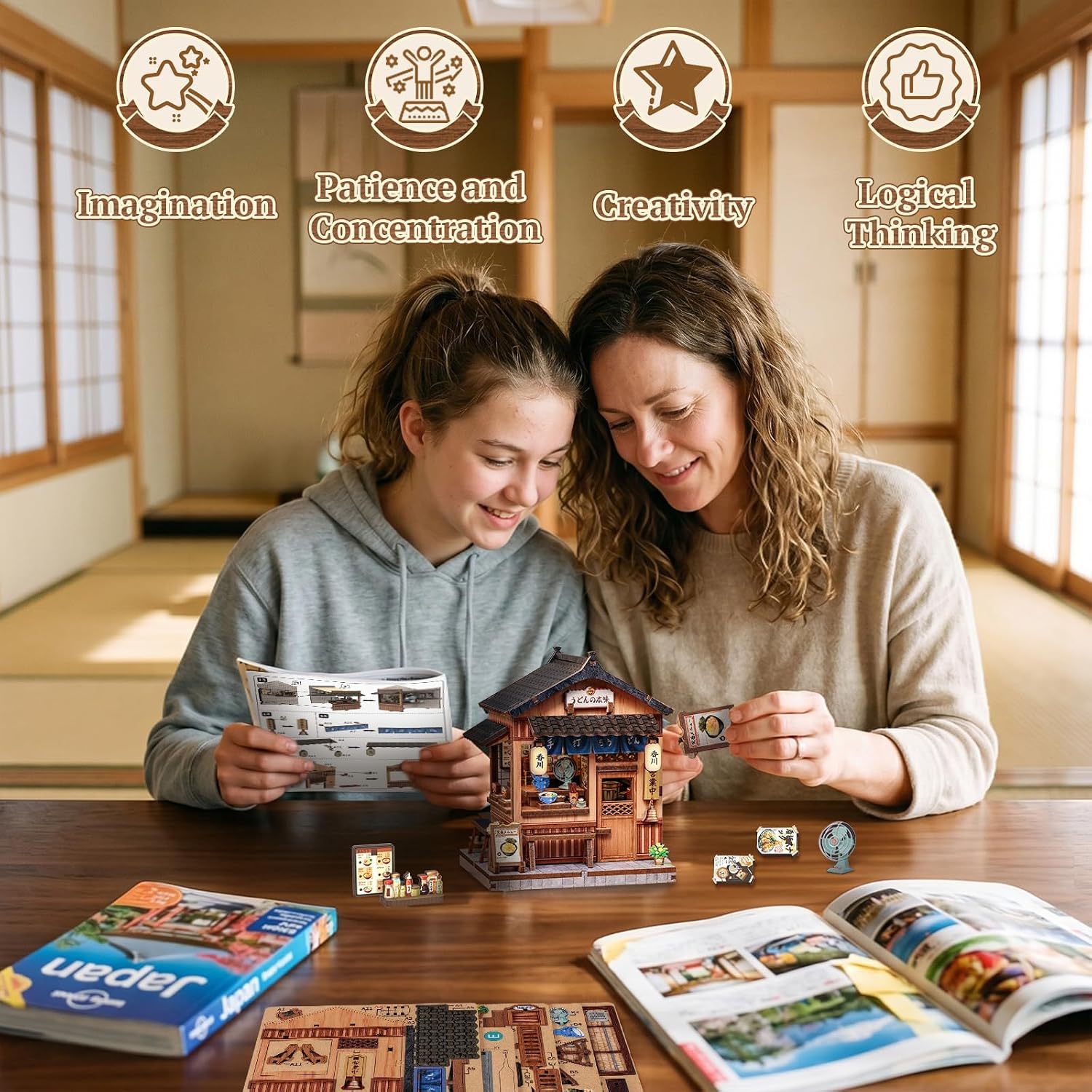 Thumbnail 5 de CUTEBEE Puzzle 3D en Bois pour Adultes – Maison Kagawa Udon (Kit Débutant, Déco Miniature)
