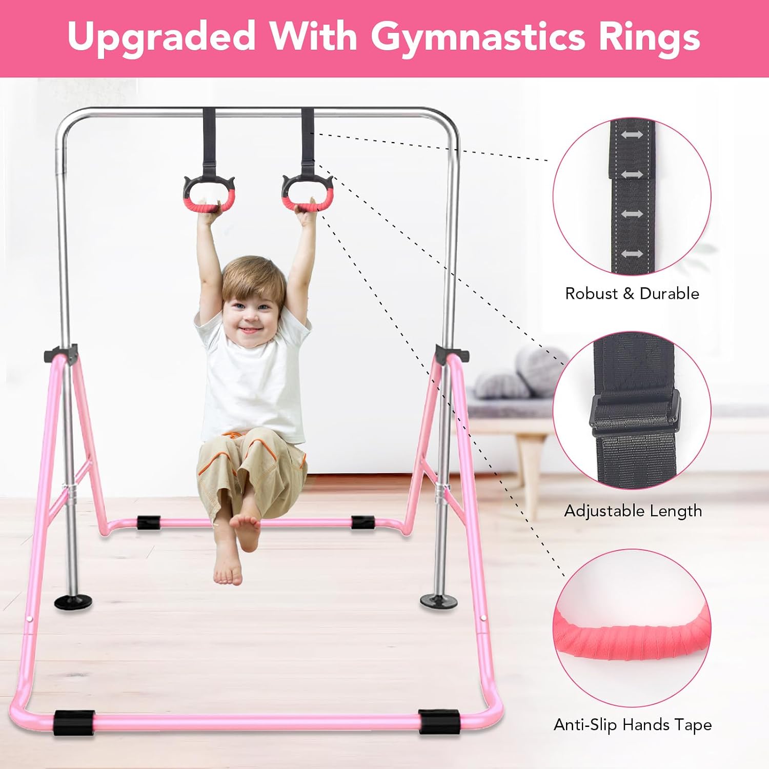 Thumbnail 1 de FBSPORT Gymnastics Bars – Adjustable Height Folding Horizontal Bar for Kids’ Training