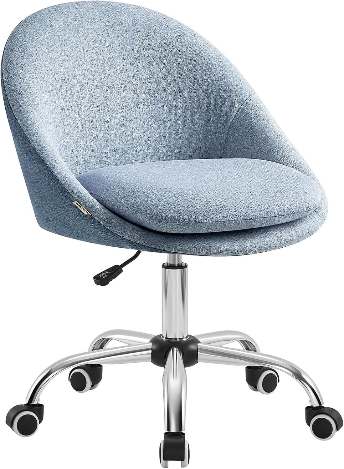 Detalle de SONGMICS Homeoffice Stuhl OBG020Q01 – Schminkstuhl aus Baumwoll-Leinen, höhenverstellbar, platzsparend