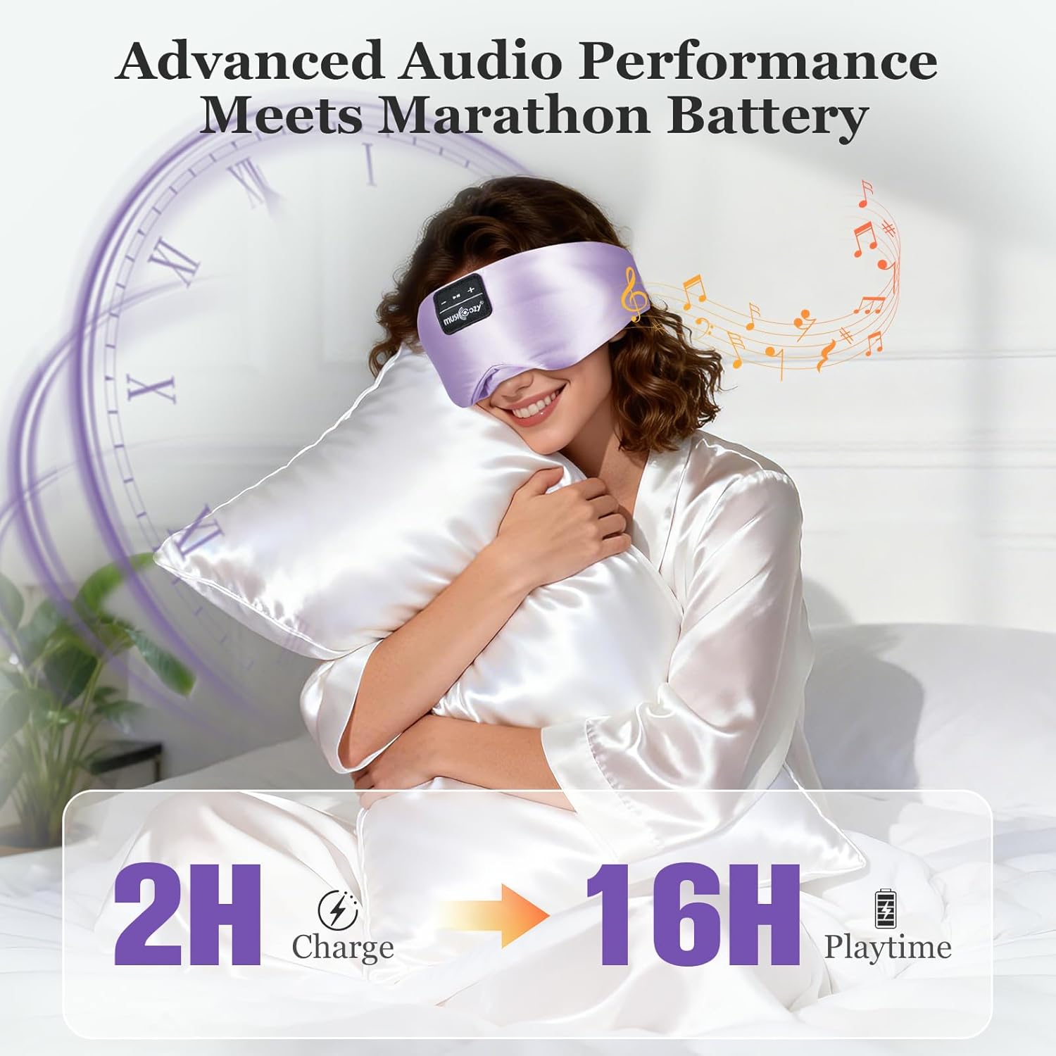 Thumbnail 5 de MUSICOZY Sleep Mask Headphones (3D Silk Bluetooth sleep mask) for side sleepers