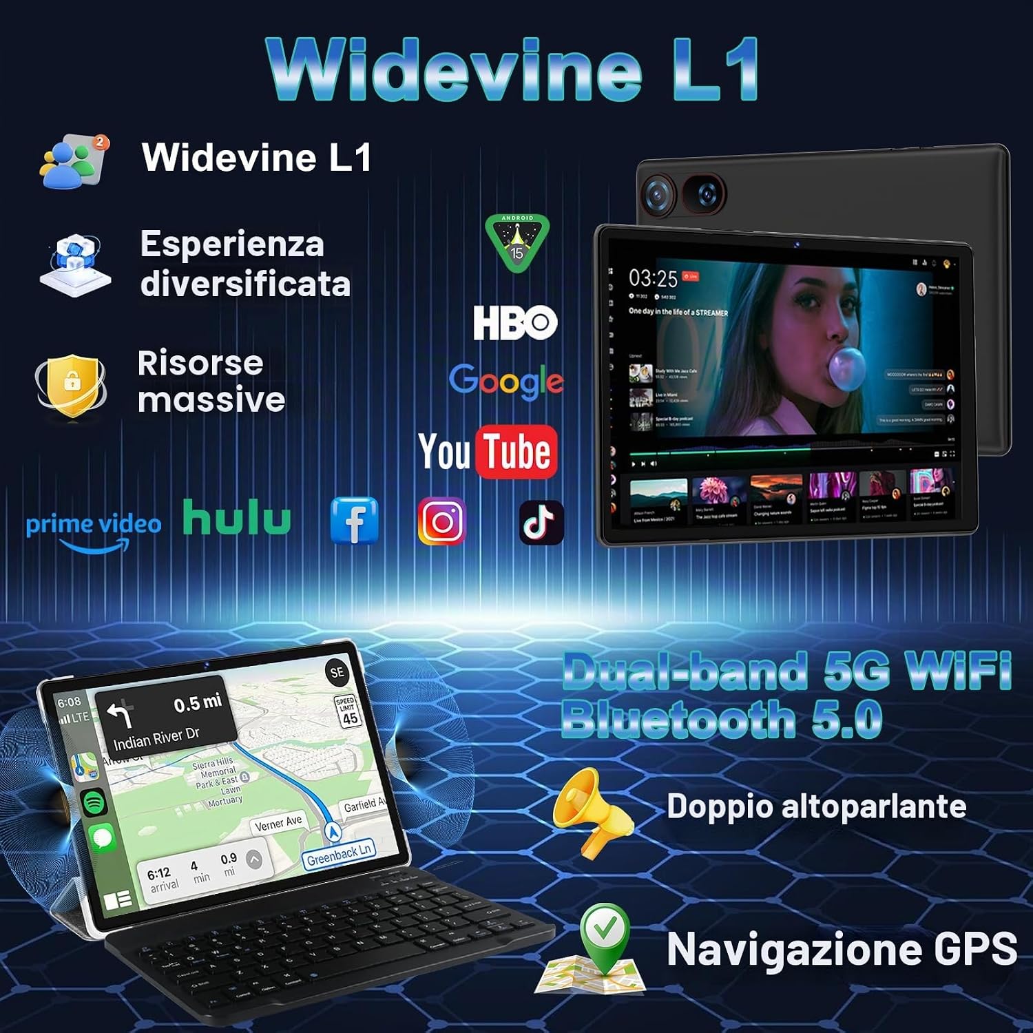Thumbnail 6 de DMOAO Tablet 10” Android 15 con 30 GB RAM e 2 TB ROM espandibile – multitasking completo