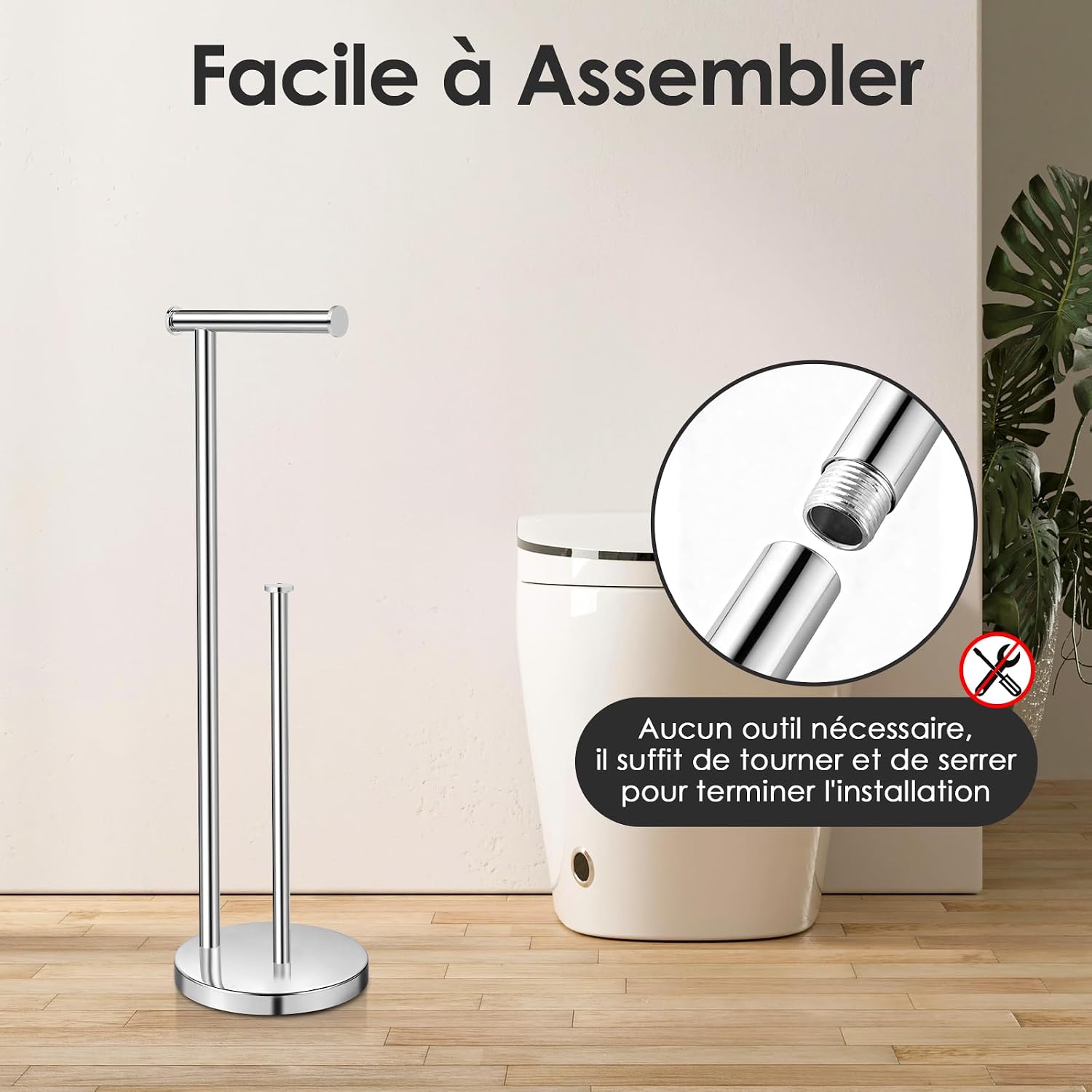 Thumbnail 4 de Porte Papier Toilette sur Pied Antirouille