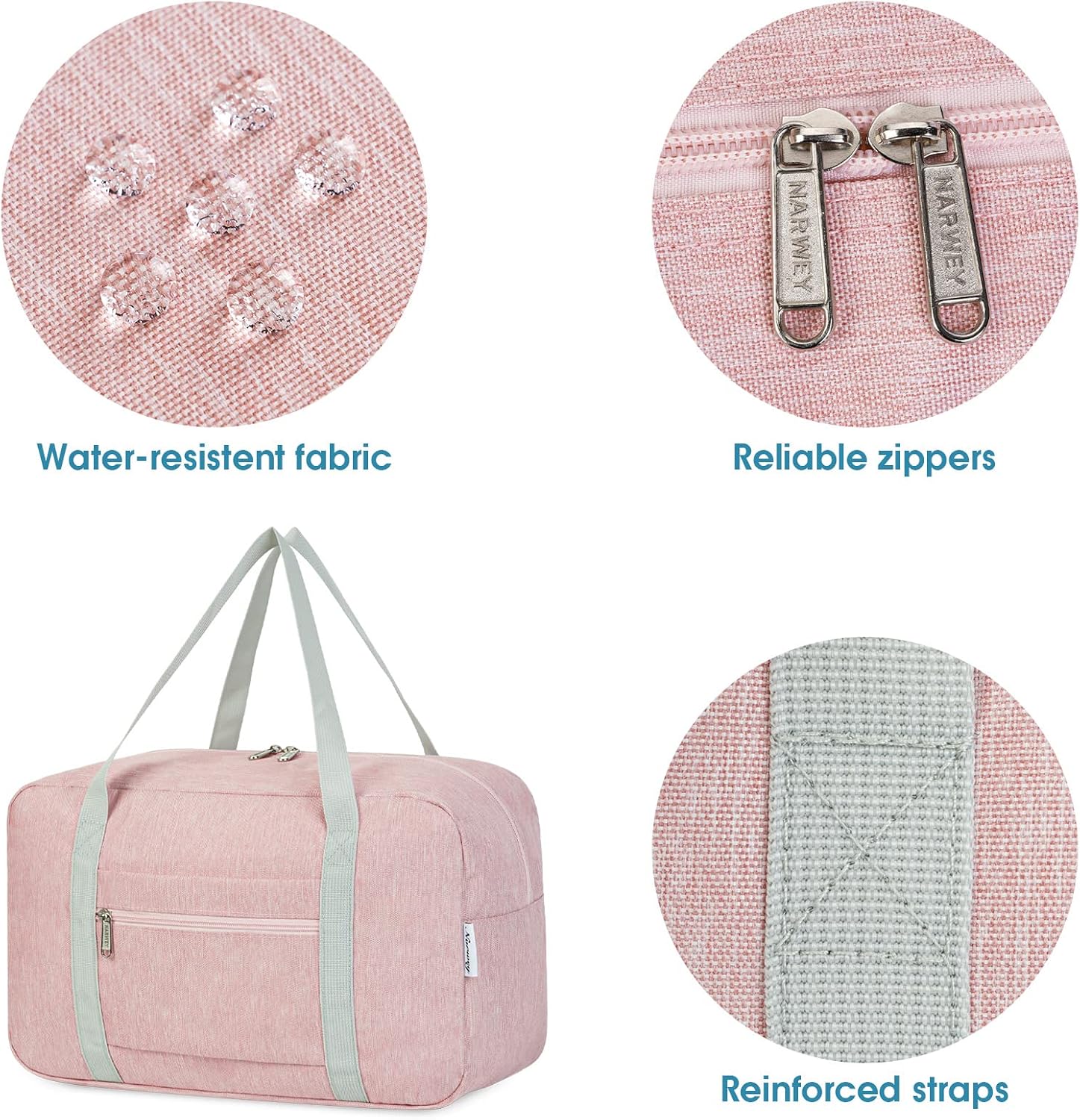 Detalle de Underseat foldable travel duffel for Ryanair cabin bags (40x30x20) – Pink, 20L holdall tote