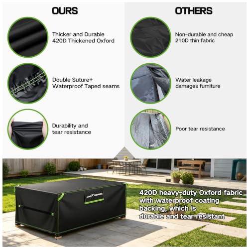 Thumbnail 5 de QCCQ Housse de Protection pour Meubles de Jardin Imperméable 200x100x75cm