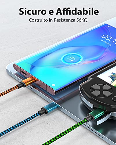 Detalle de Cavo USB C Aioneus 2m – 3 Pezzi, Carica Rapida 3A e Dati a 480 Mbps