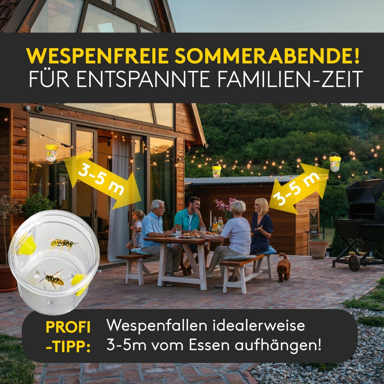 Detalle de SilverRack Wespenfalle 3er Set – Wespenfalle für draußen, Lebendfalle und ökologische Abwehr