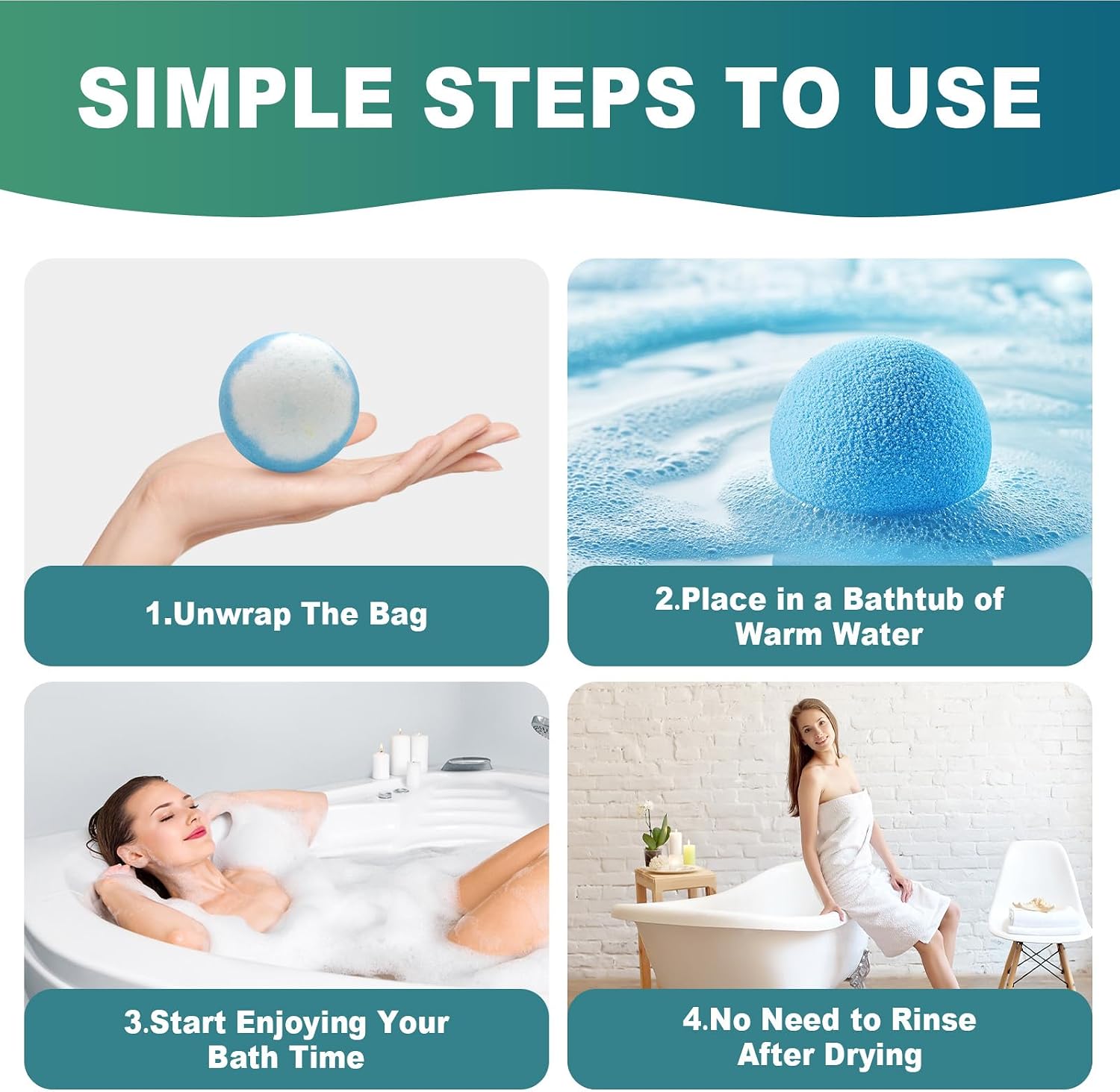 Thumbnail 5 de HAISHAN SHOWER 12-Pack Bath Bombs with Shea Butter and 12 Scents