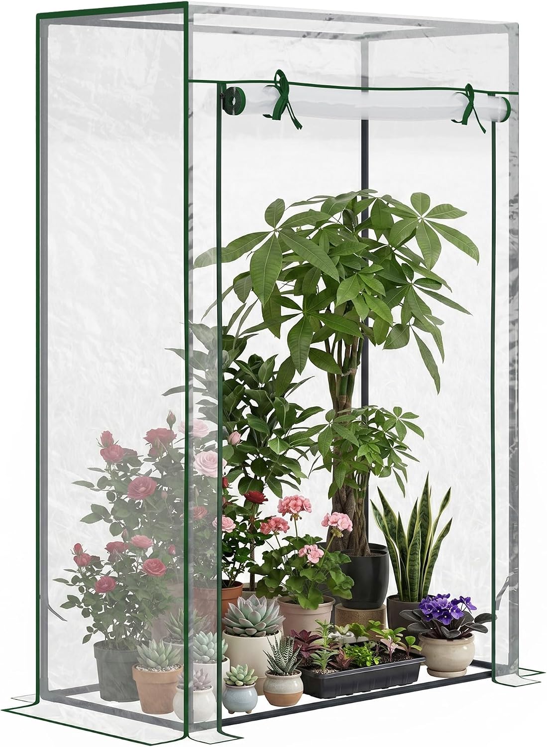 Detalle de Outsunny 845-386V02 compacte broeikas met PVC-zeil en stalen frame