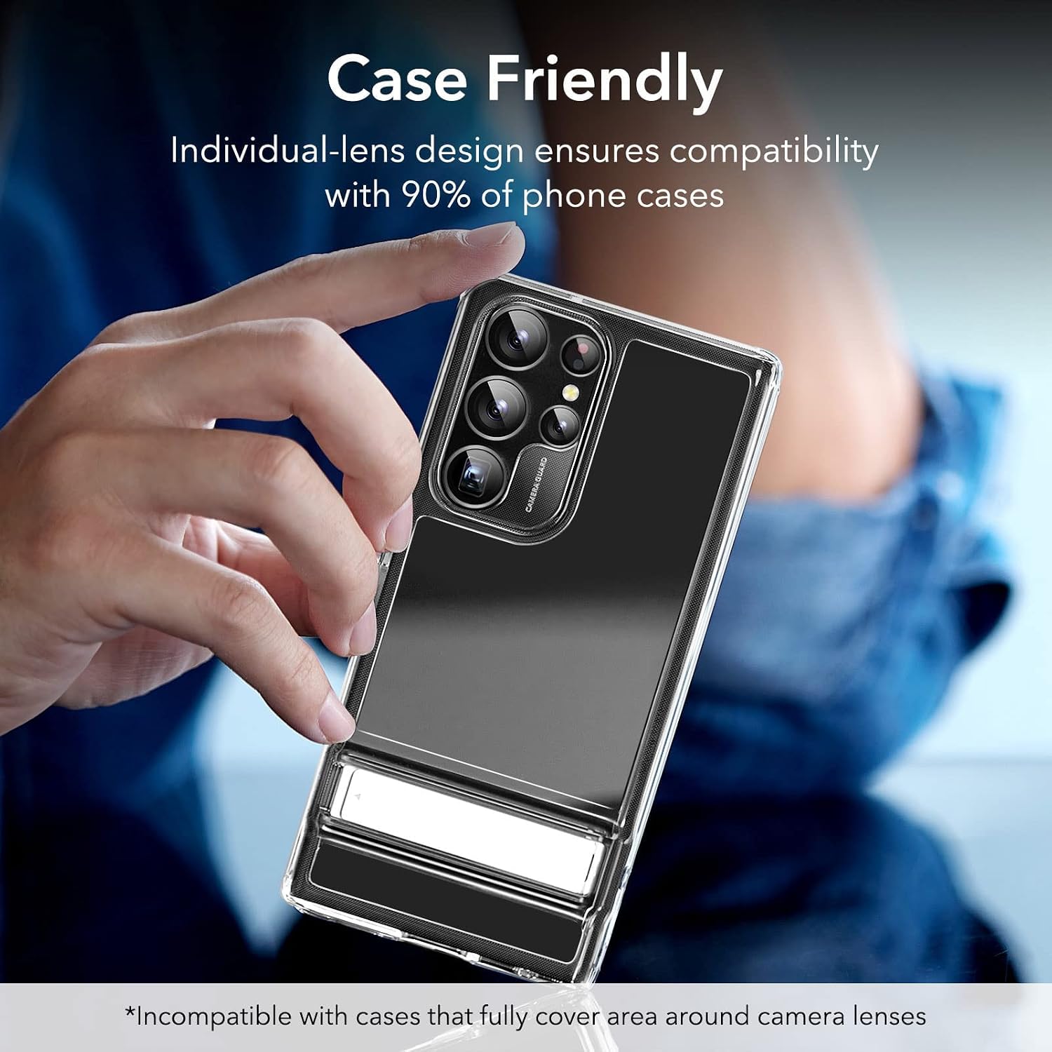 Thumbnail 6 de ESR Galaxy S23 Ultra Camera Lens Protector, 9H Tempered Glass, Black