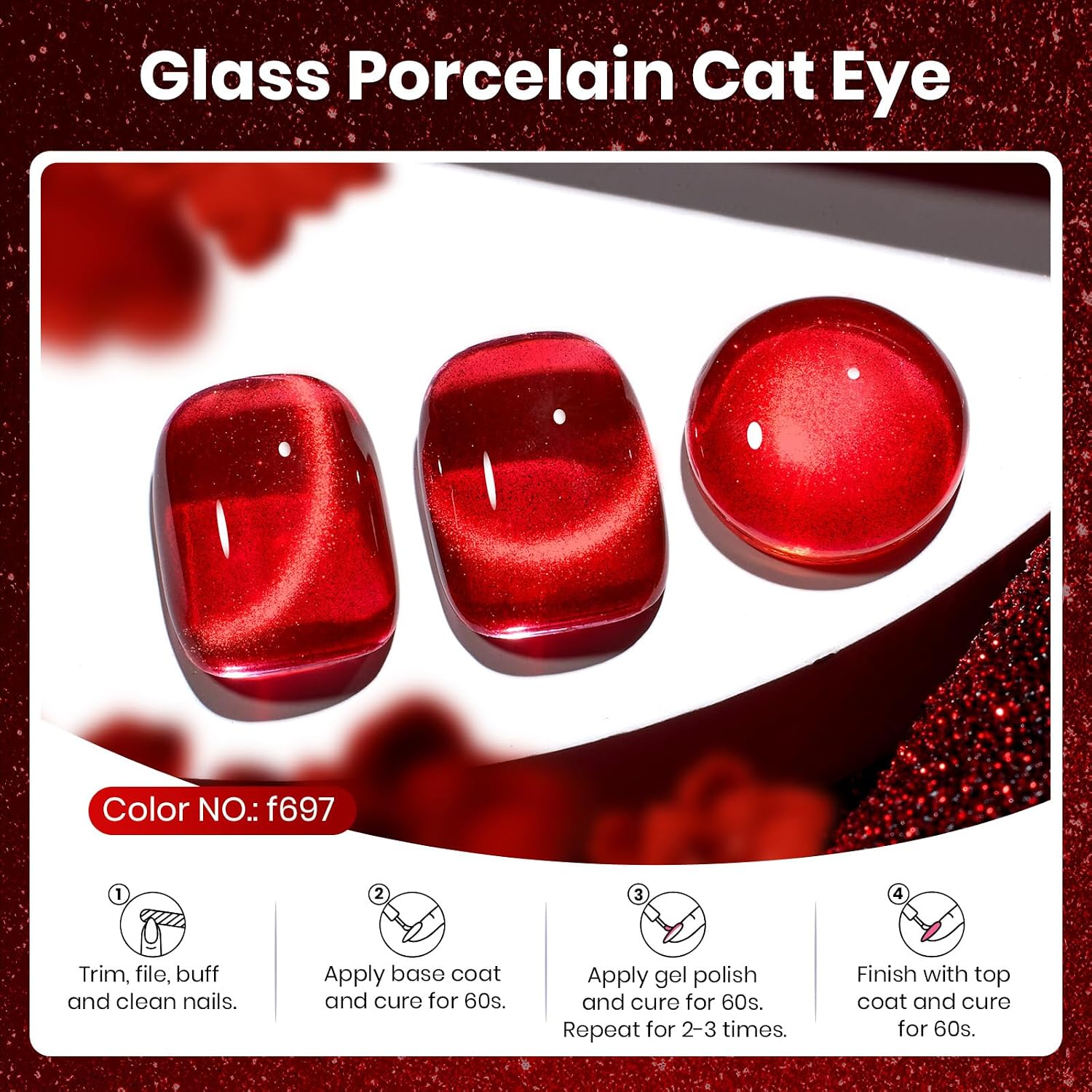 Detalle 2 de beetles Ruby Red 15ML Gel Polish ๐
