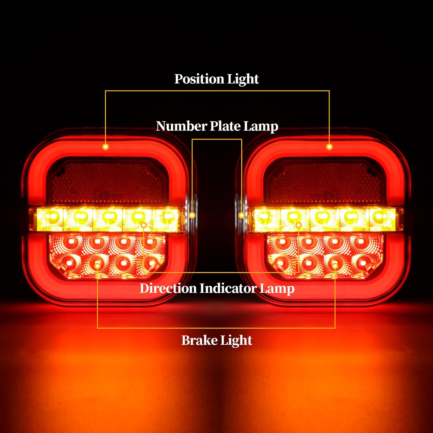 Thumbnail 3 de AOHEWEI 12/24V LED Rear Trailer Lights (2 Pack)