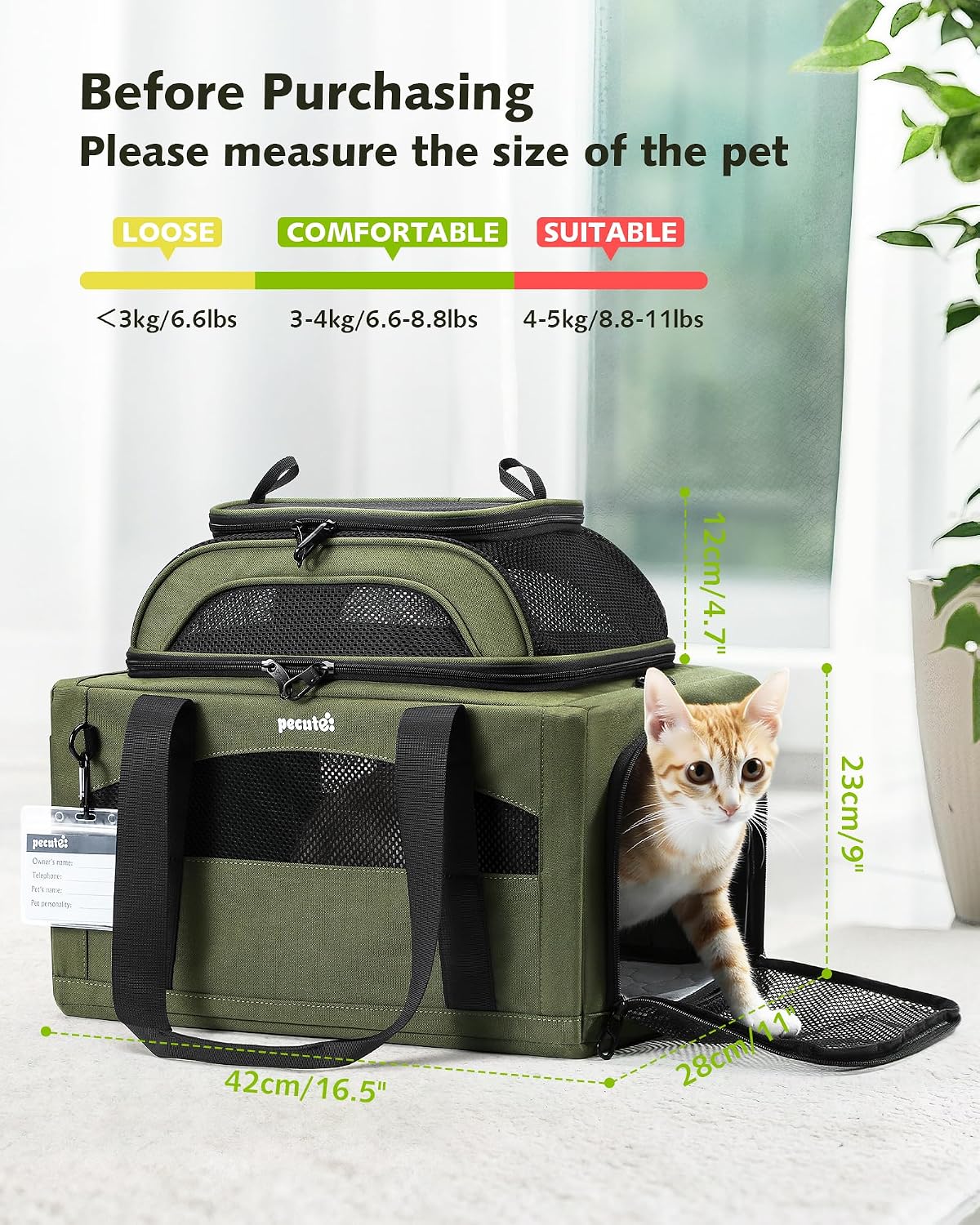 Thumbnail 1 de Pecute cat carrier 40% more space