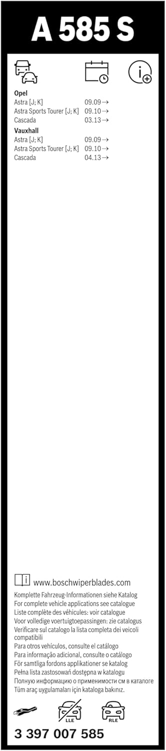 Thumbnail 2 de Bosch Aerotwin A 585 S front windscreen wipers (set of 2) for left-hand drive