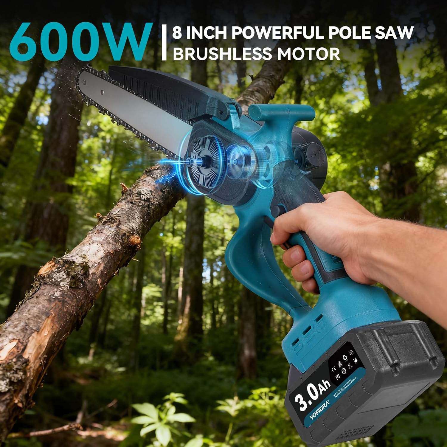 Detalle de Yofidra Cordless Chainsaw 8" pole saw