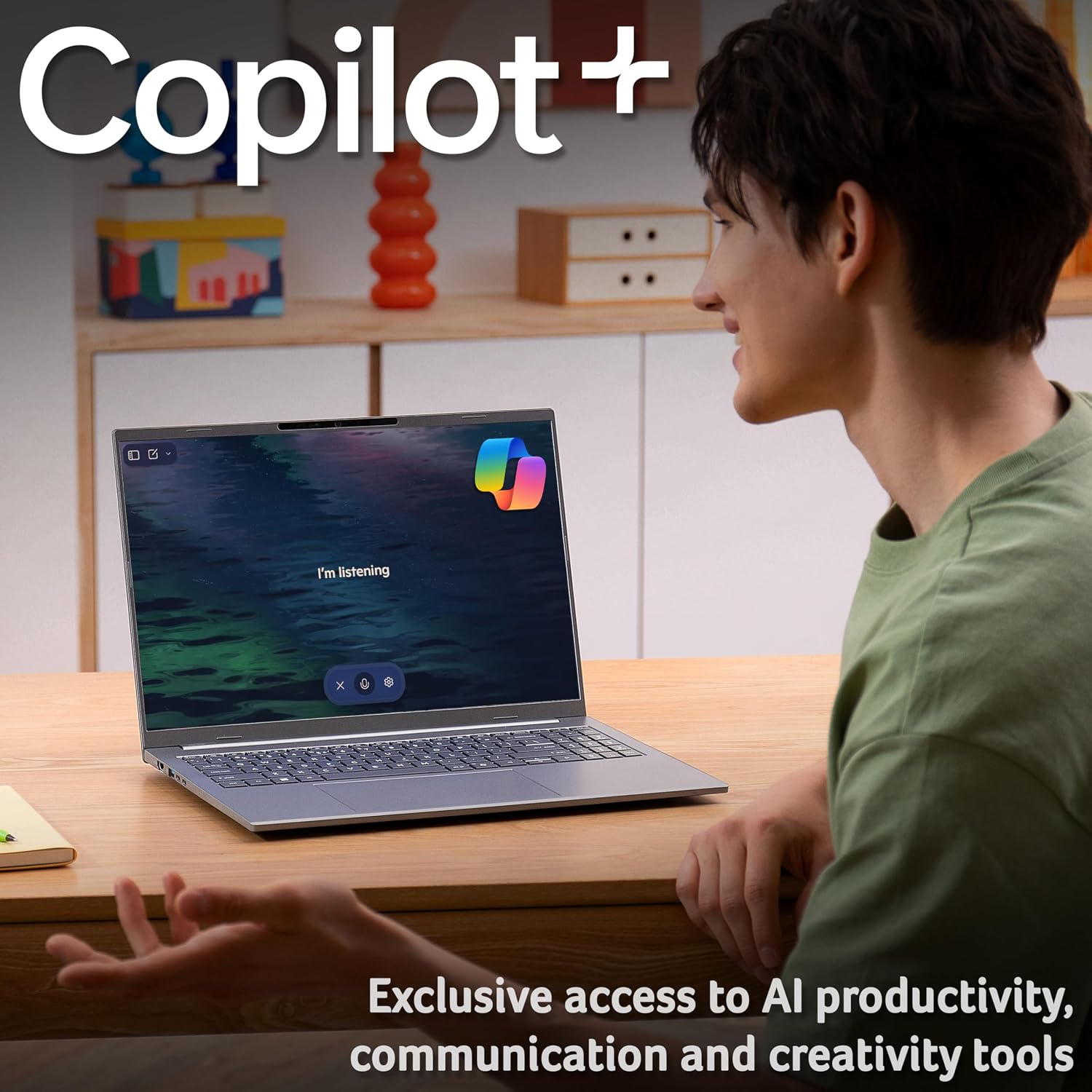 Detalle de Acer Aspire 16 AI A16-52M Copilot+ laptop (Core Ultra 7, 16GB RAM, 1TB SSD) with 16in WUXGA+ OLED