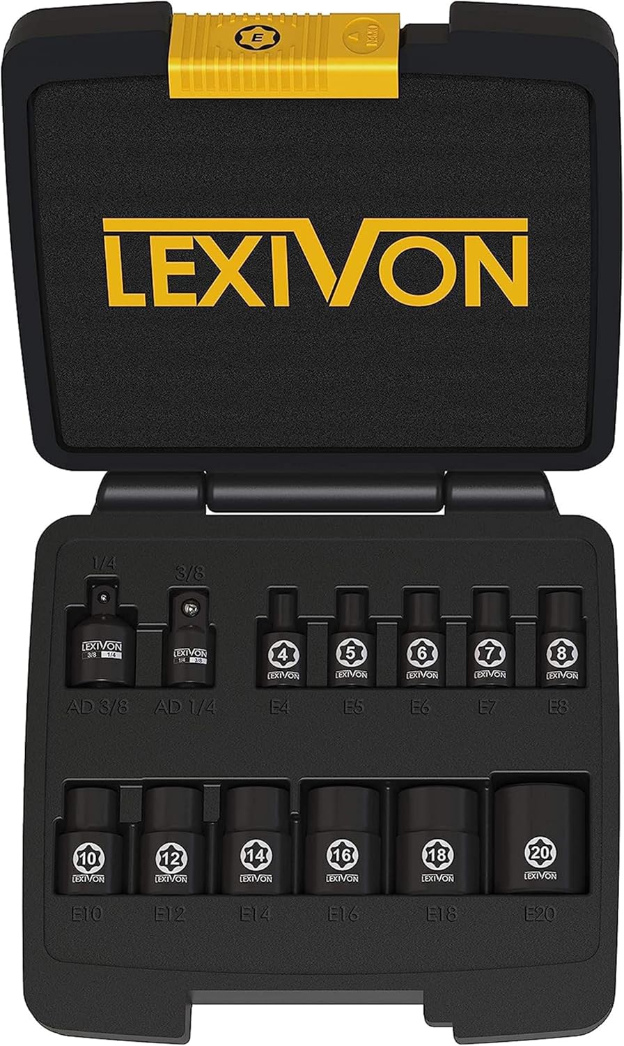 Detalle de Set di chiavi E-Torx femmina LEXIVON LX-147 (13 pezzi) 1/4 e 3/8 con adattatori