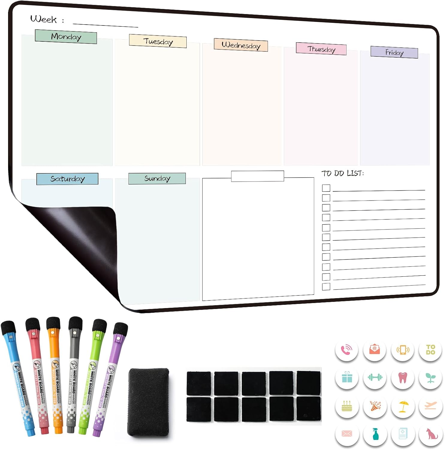 MCCORL Magnetic Weekly Planner Whiteboard for Fridge 🗓