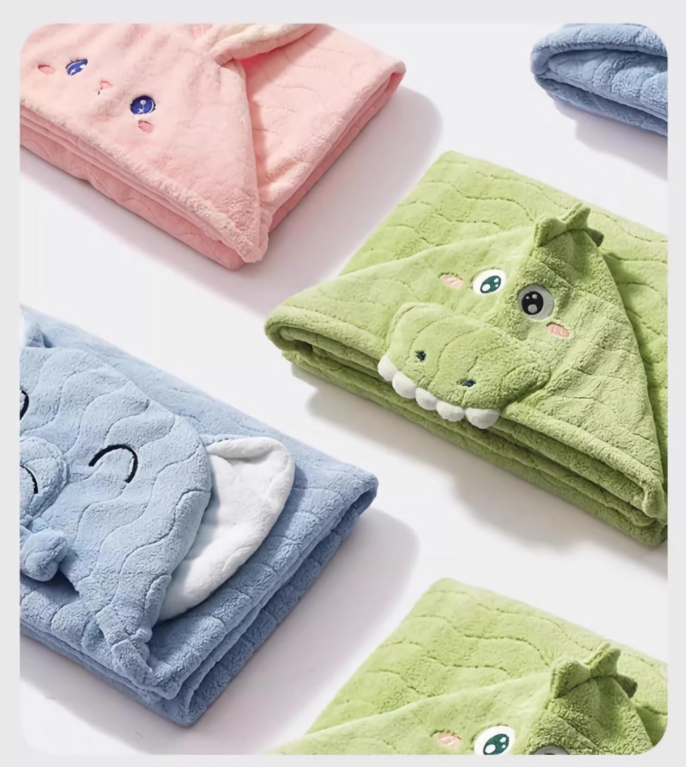 Thumbnail 3 de Fayscingo Baby Hooded Bath Towel – Soft Coral Fleece 120x80cm for Babies to 5 Years