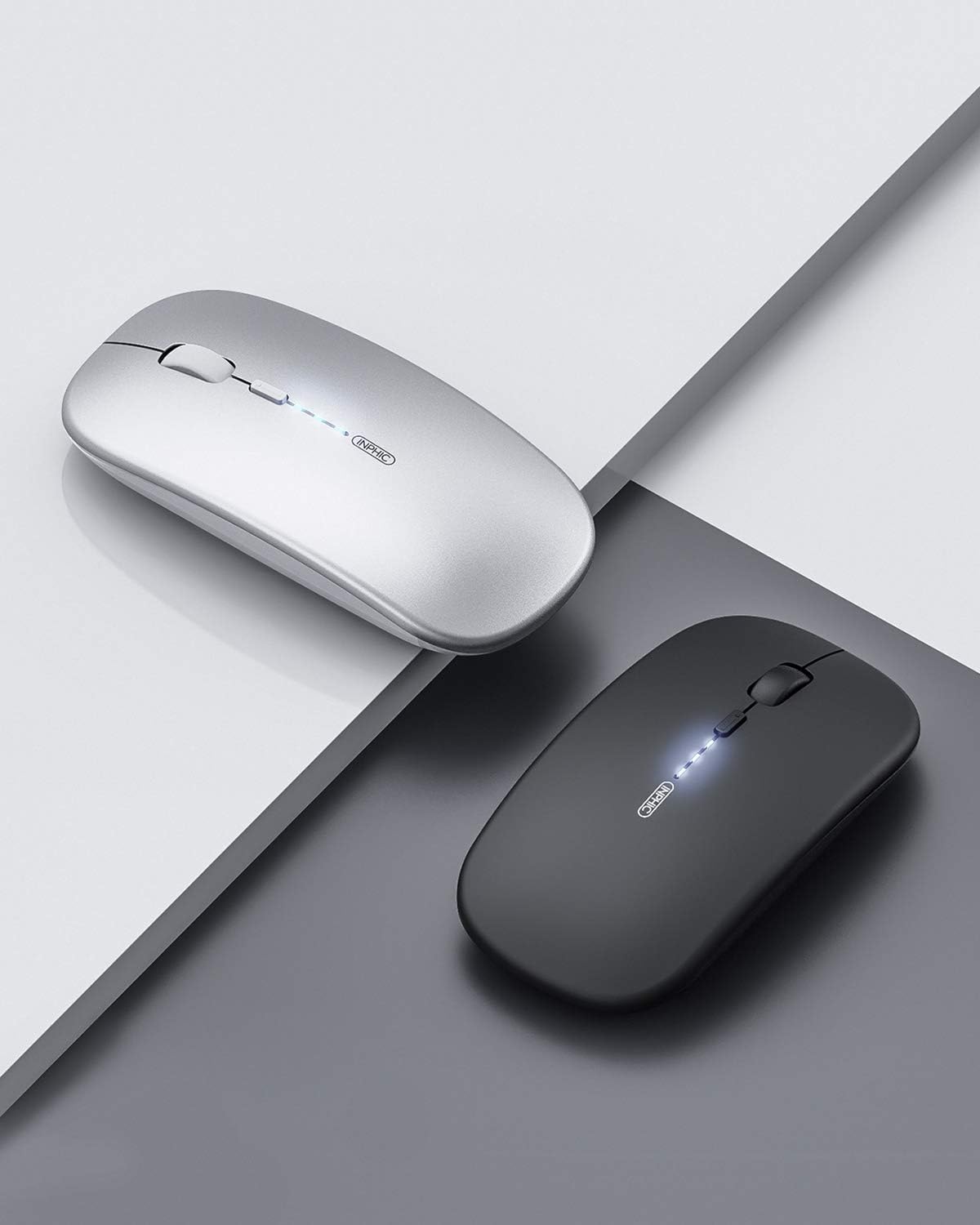 Thumbnail 6 de INPHIC kabellose Maus Ultra Slim, wiederaufladbar, 2,4 GHz, 2400 DPI, leise Klicks – USB-Empfänger für Laptop/PC/Mac