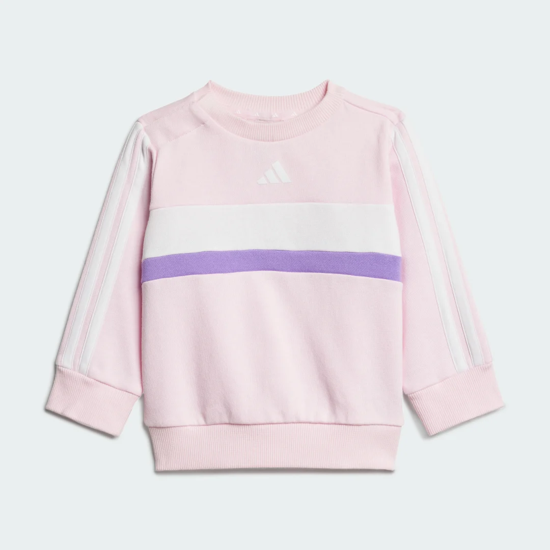 Detalle 2 de Conjunto Seasonal Essentials Tiberio Fleece 3 bandas para bebé de Adidas